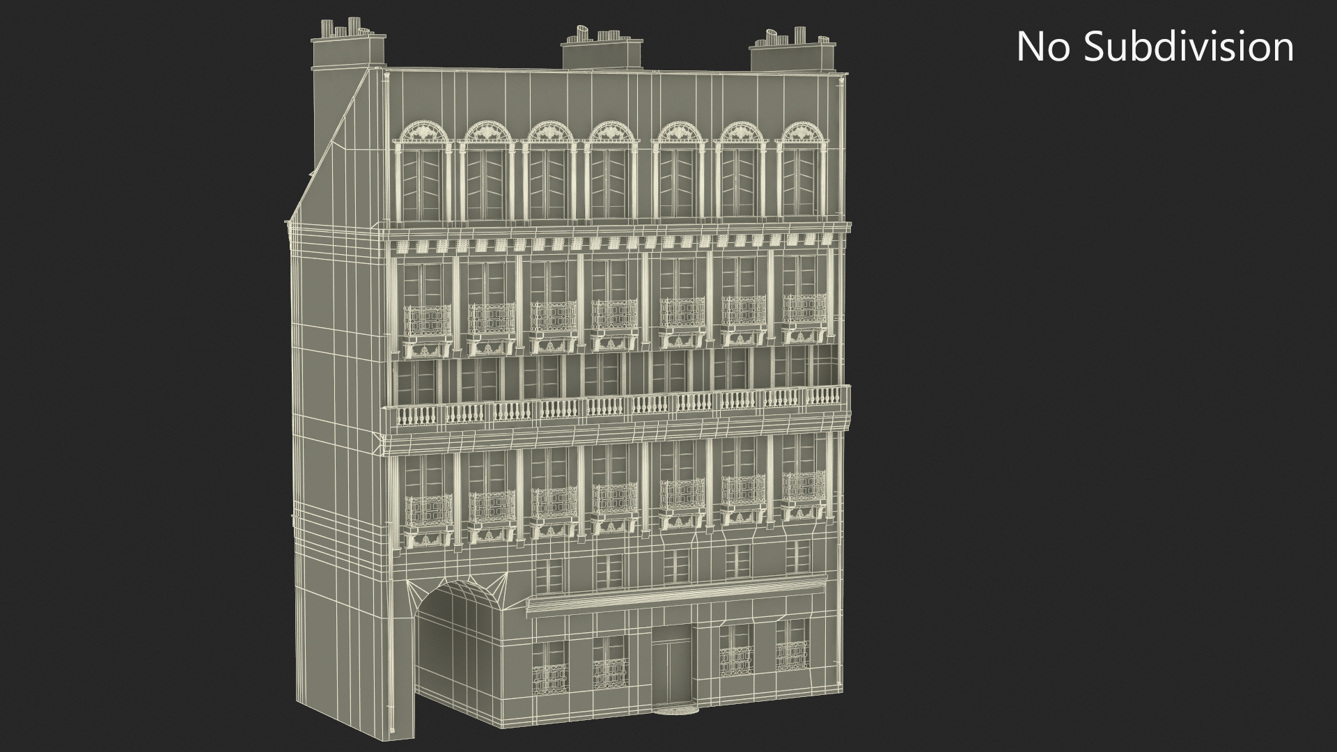 Paris Traditional Building with Archway 3D model