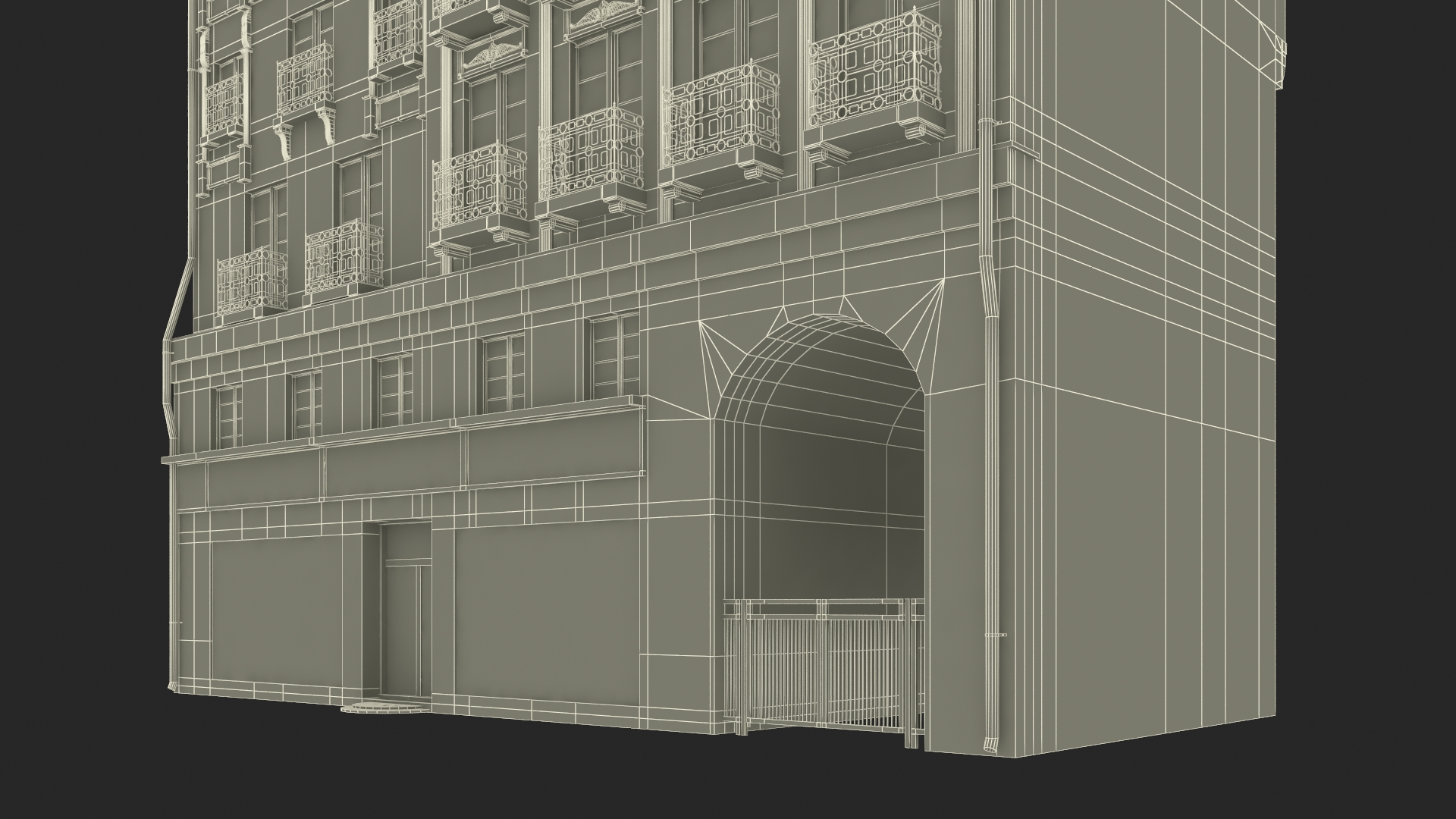 Paris Traditional Building with Archway 3D model