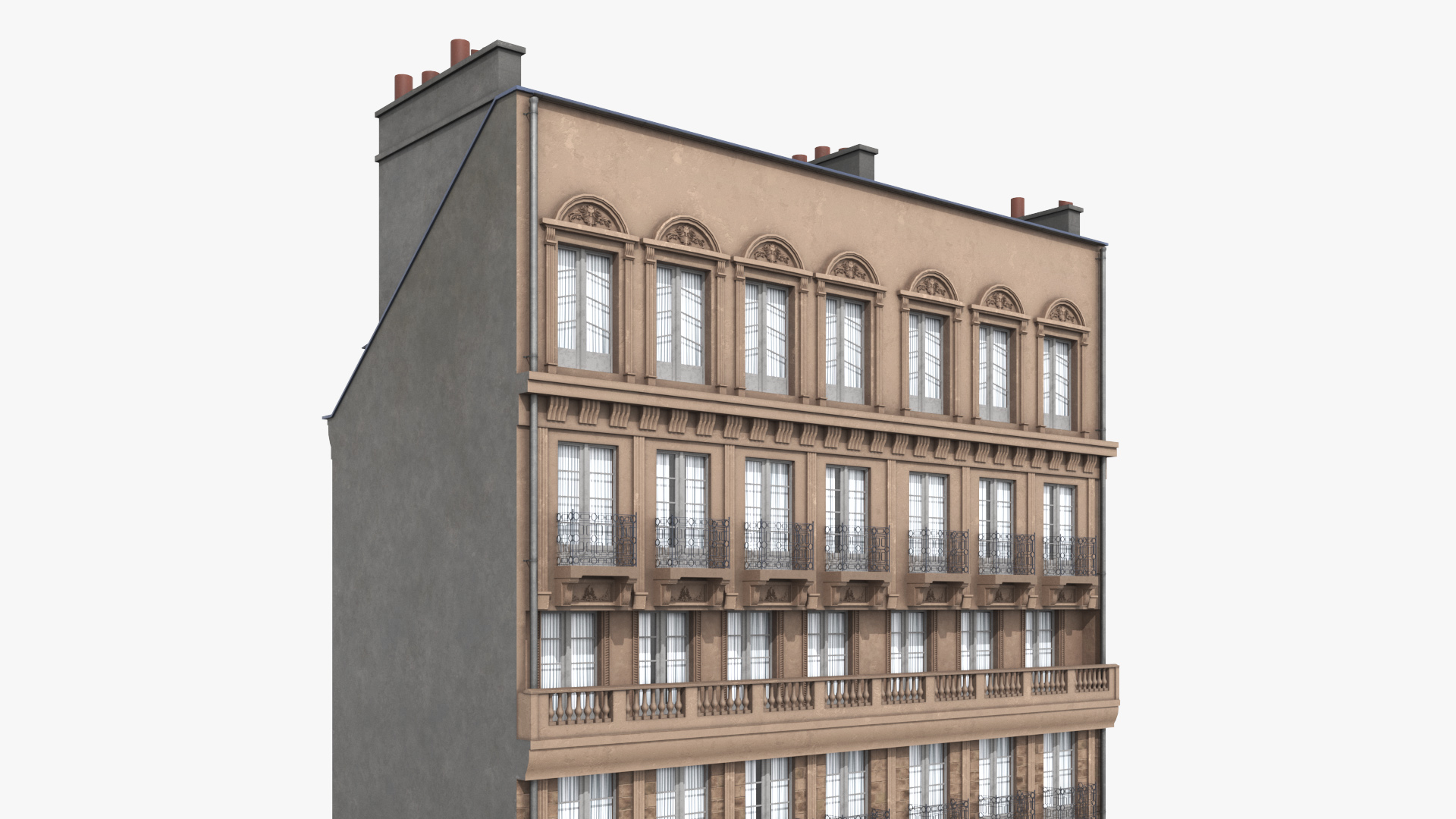 Paris Traditional Building with Archway 3D model