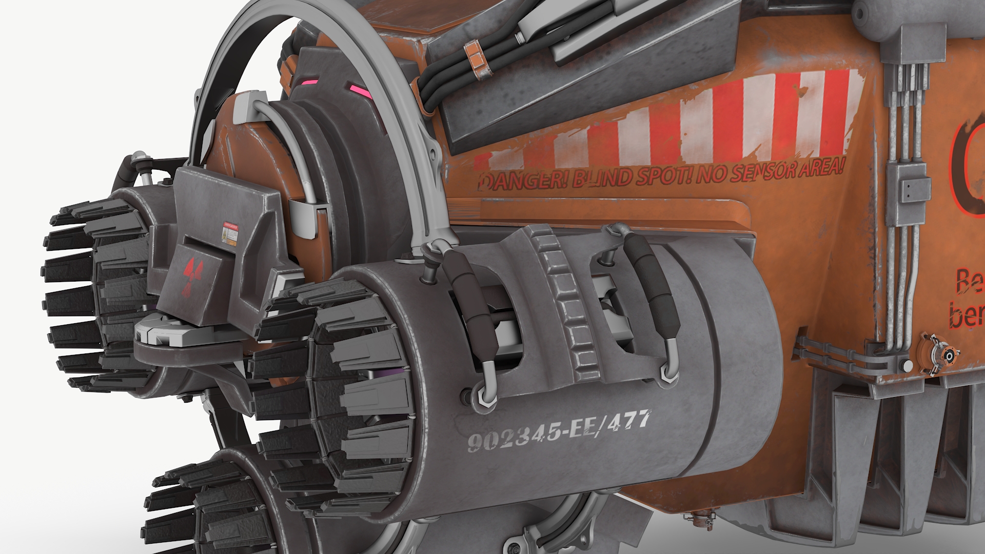 3D Futuristic Spacecraft with Mechanical Arms and Sci-Fi Container model