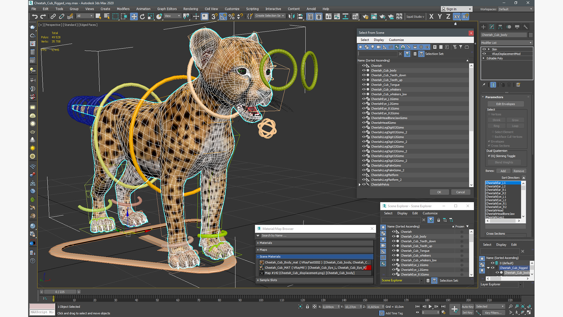 3D Cheetah Cub Rigged model