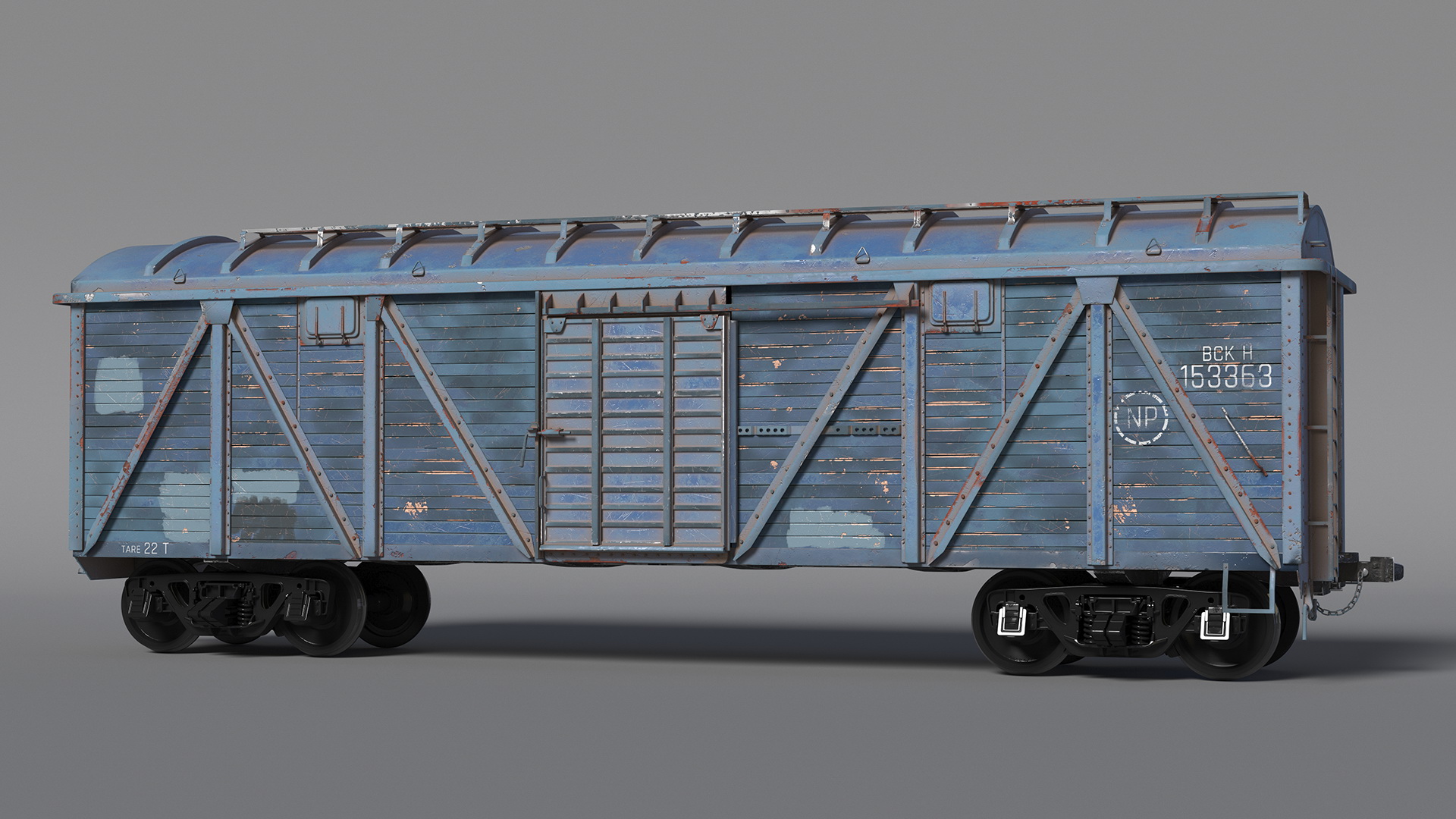 3D Cargo Wagon Blue