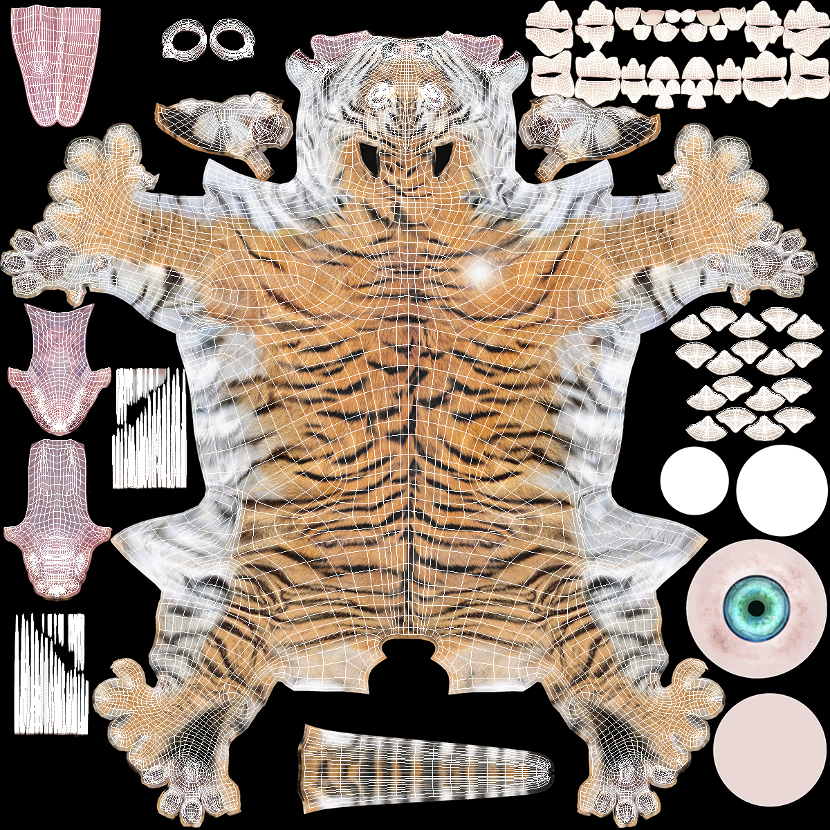 3D Tiger Cub Sleeping for 3D Print