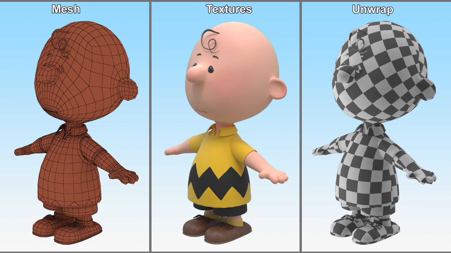 3D model Charlie Brown Rigged