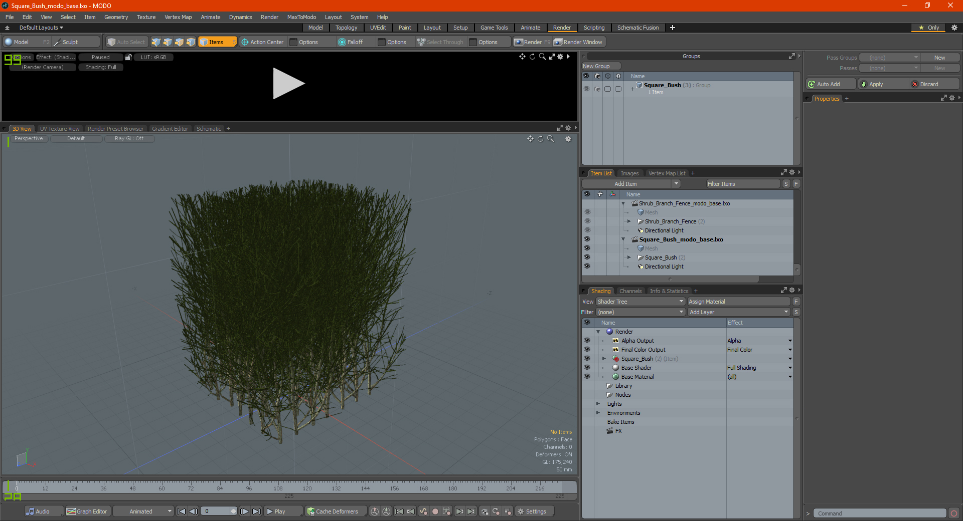 3D Square Bush