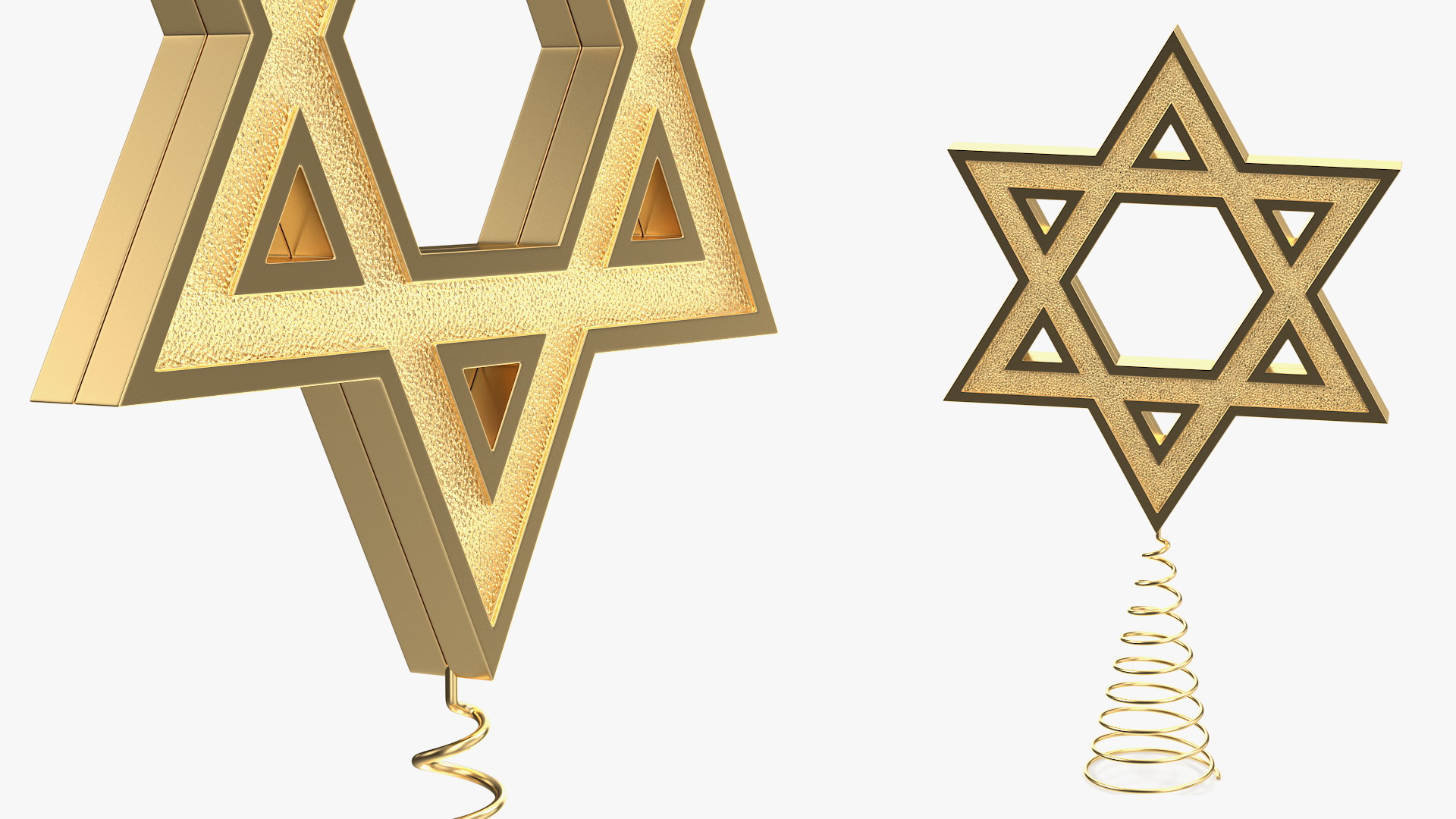 3D model Star of David Tree Topper Gold