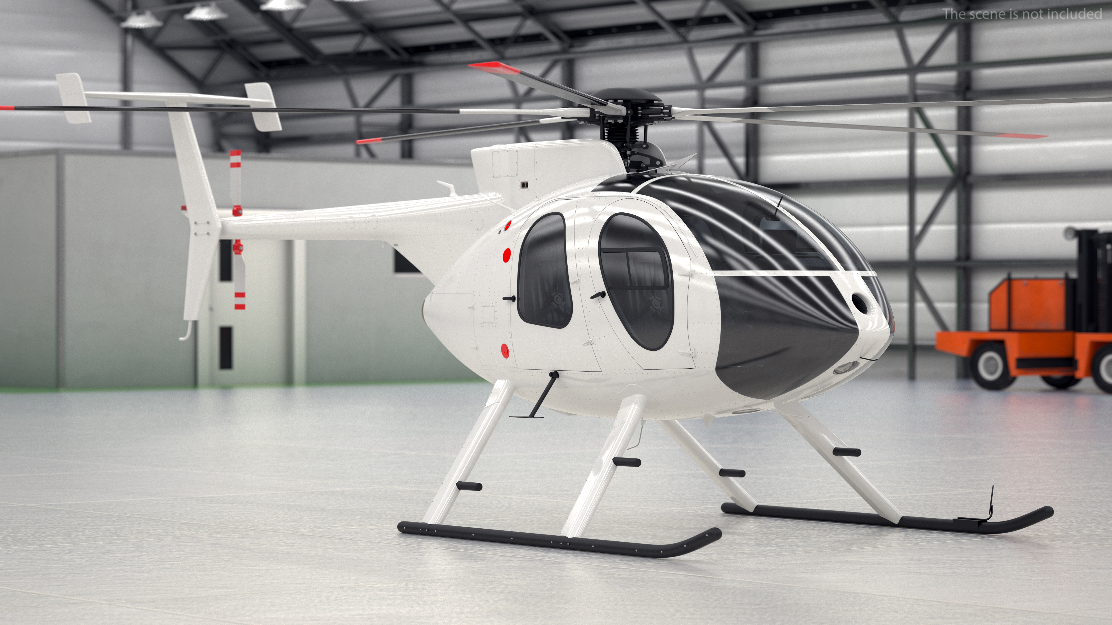 3D Light Utility Civilian Helicopter model