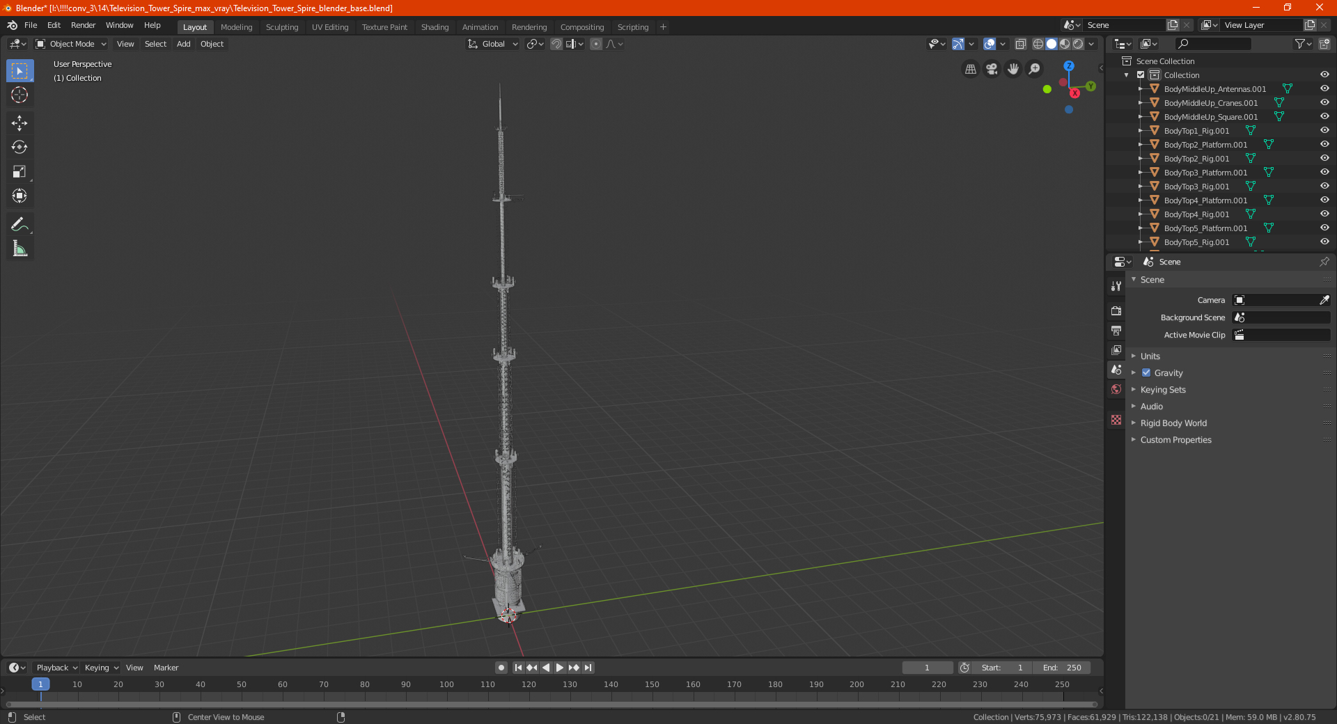 Television Tower Spire 3D