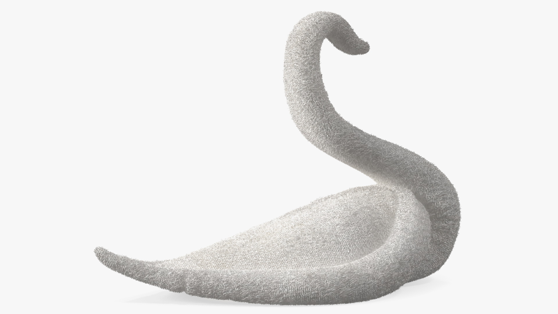 3D Towel Swan with Folded Wings White Fur model