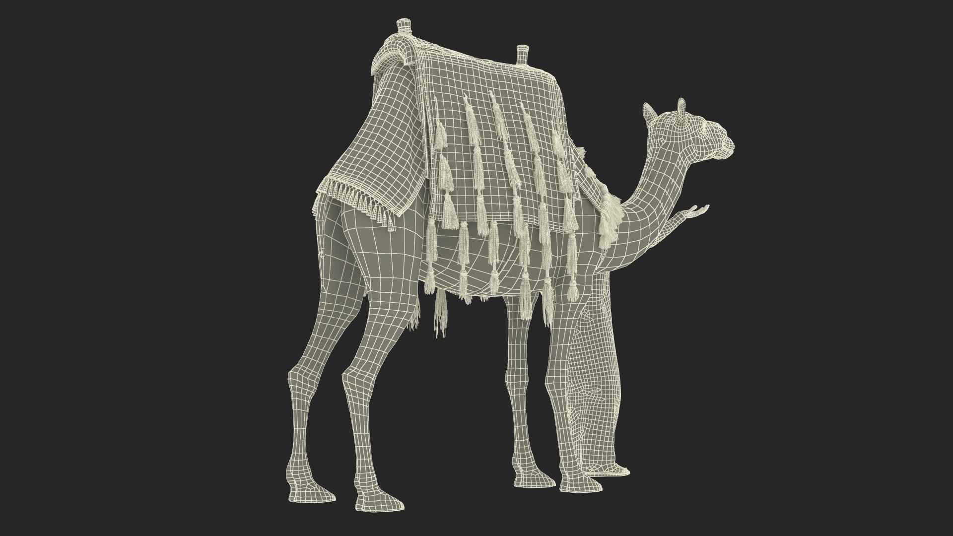 3D Arab Man with Camel in Cape Fur