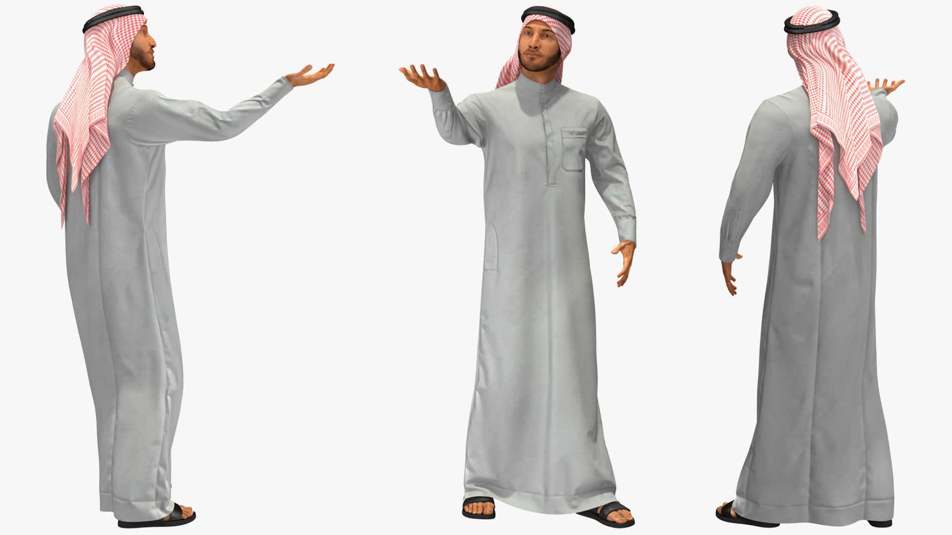 3D Arab Man with Camel in Cape Fur