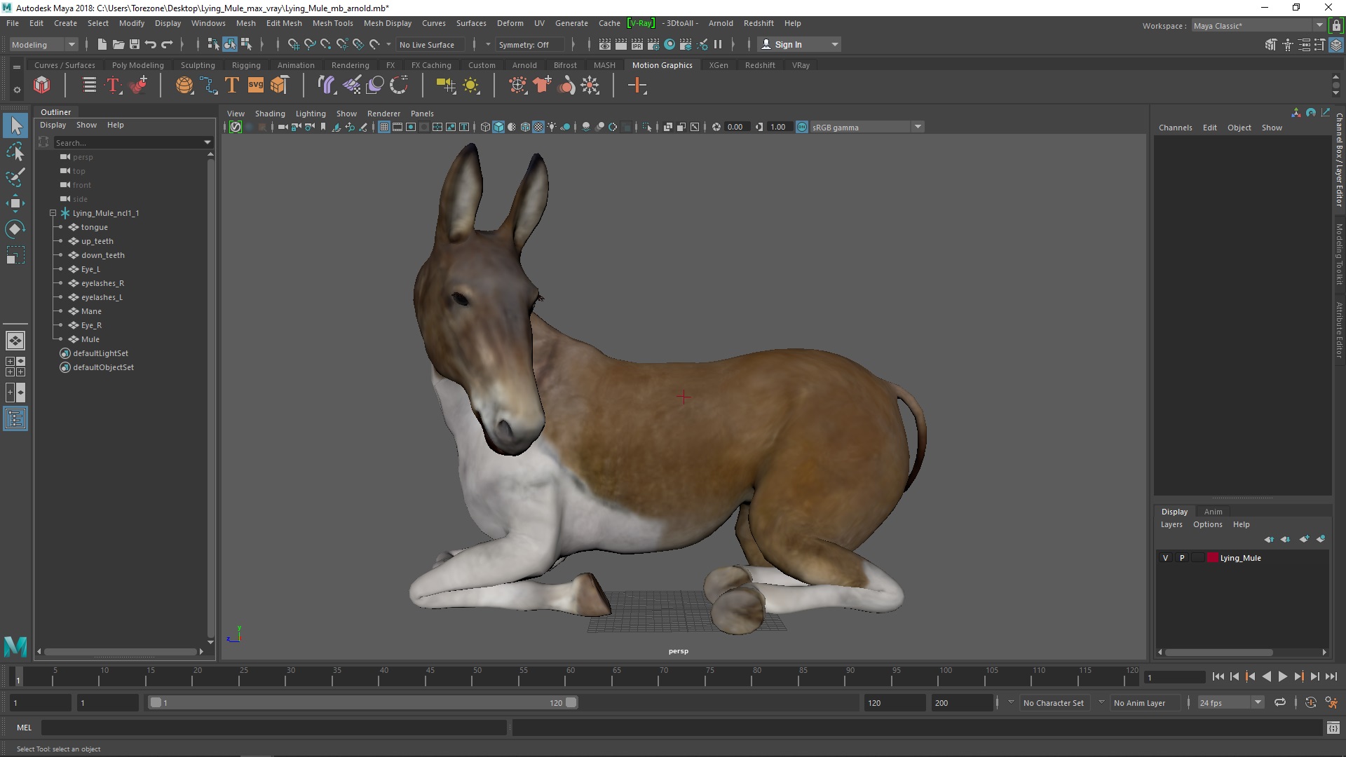 3D model Lying Mule