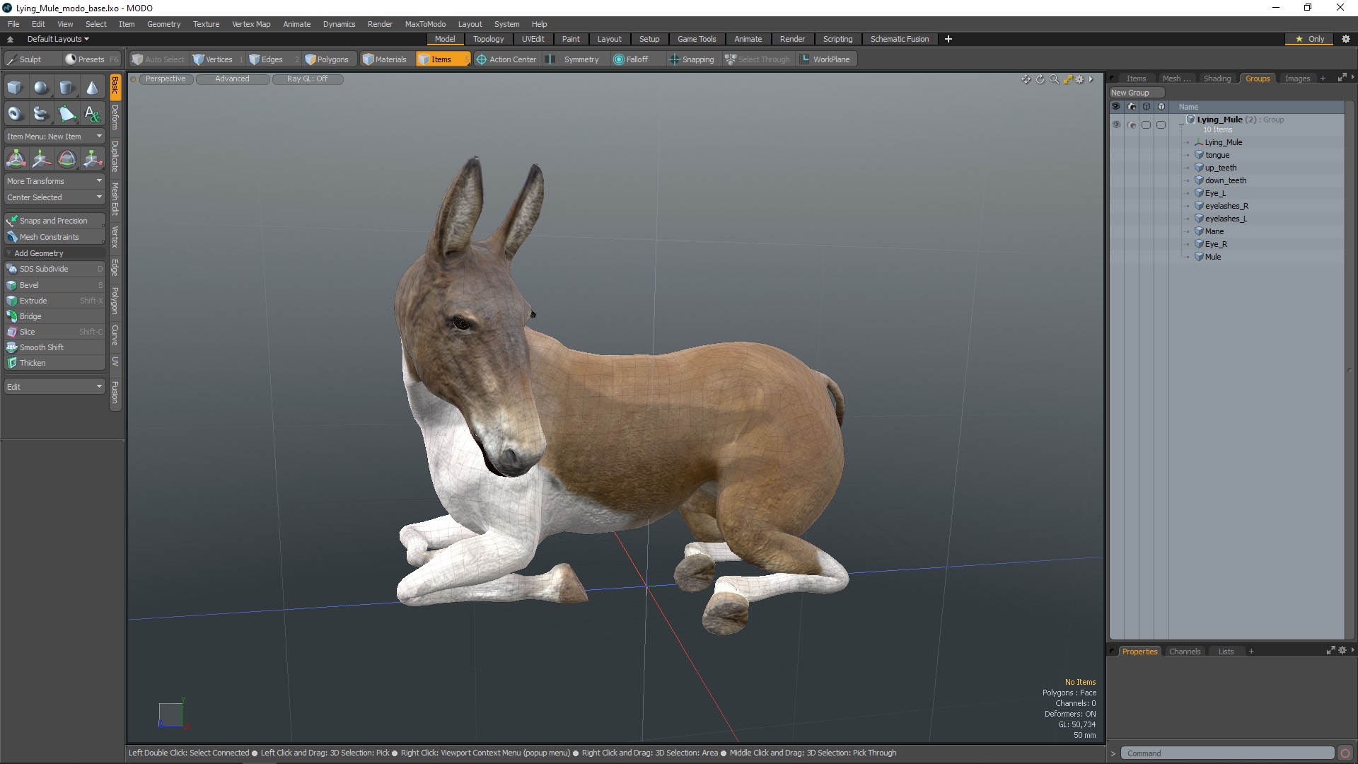 3D model Lying Mule