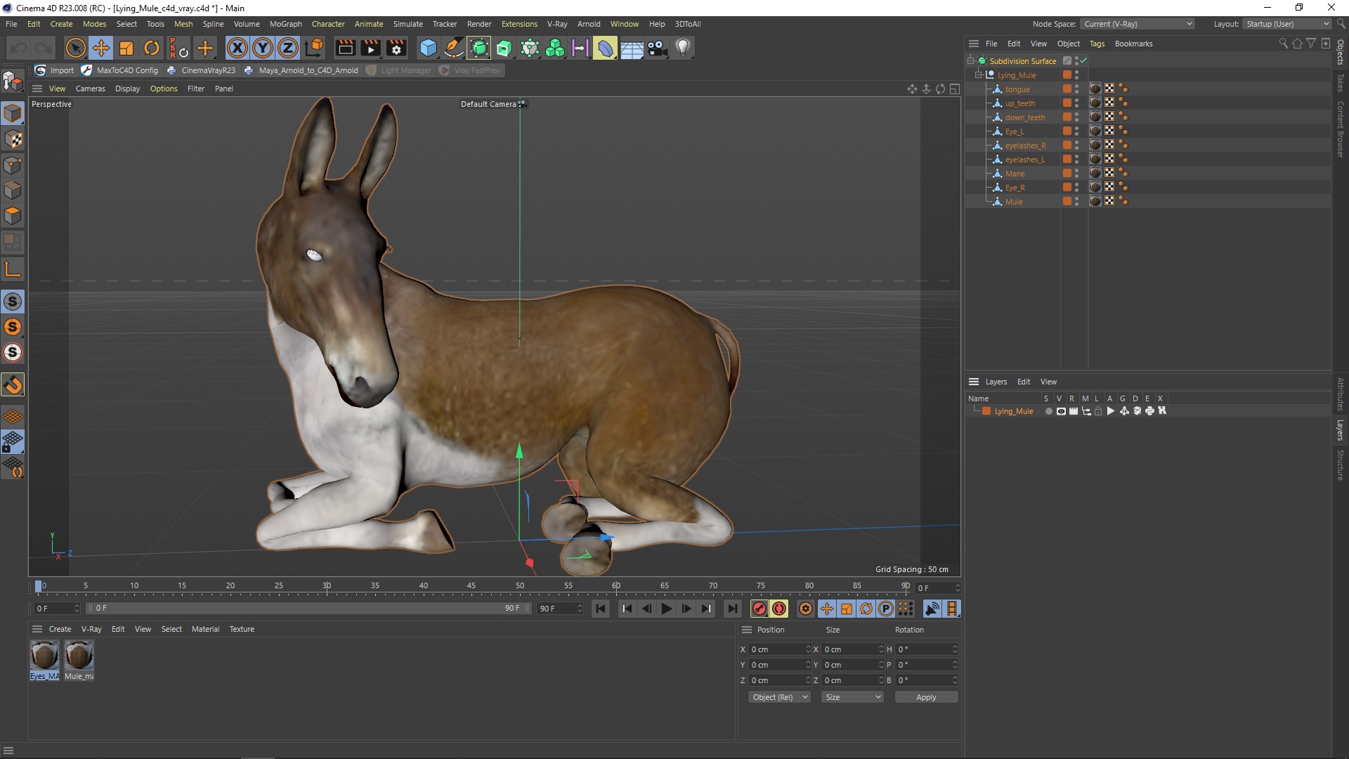 3D model Lying Mule