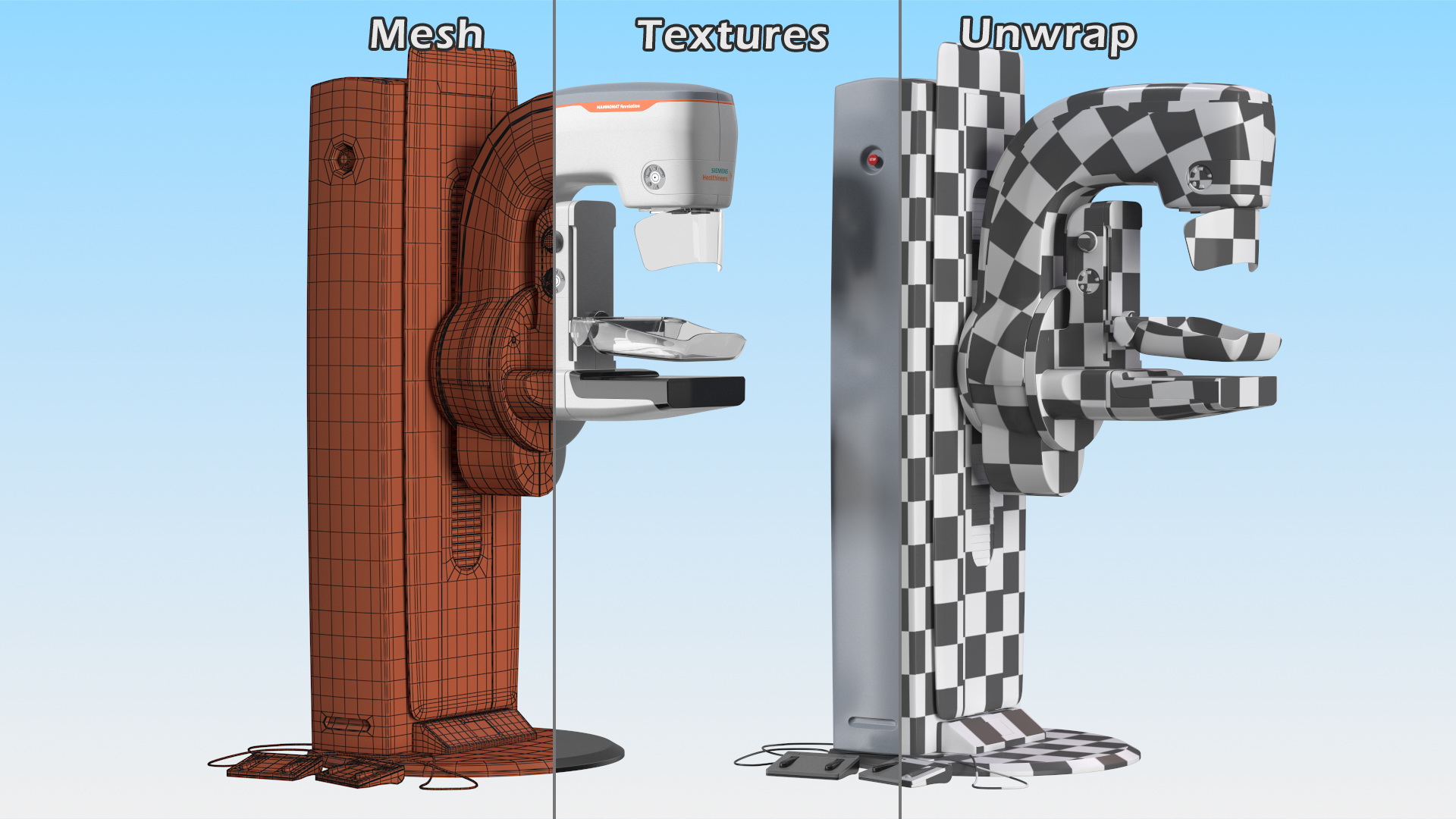 3D model Mammograph Siemens Mammomat Revelation Rigged