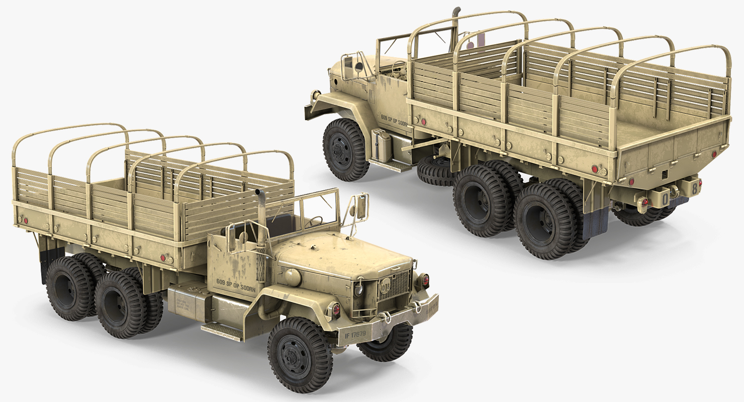 Cargo Truck M35 Desert Rigged 3D model