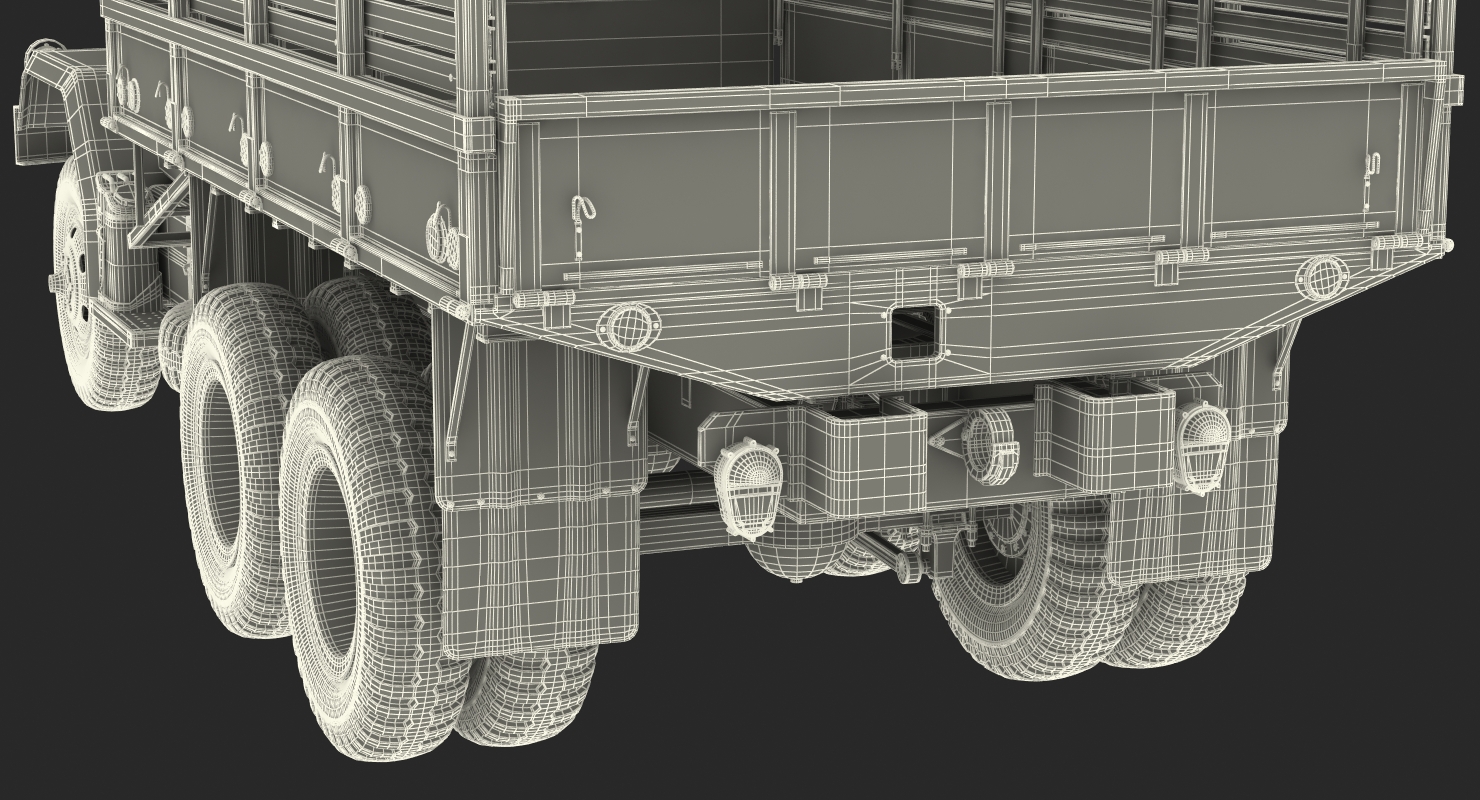 Cargo Truck M35 Desert Rigged 3D model