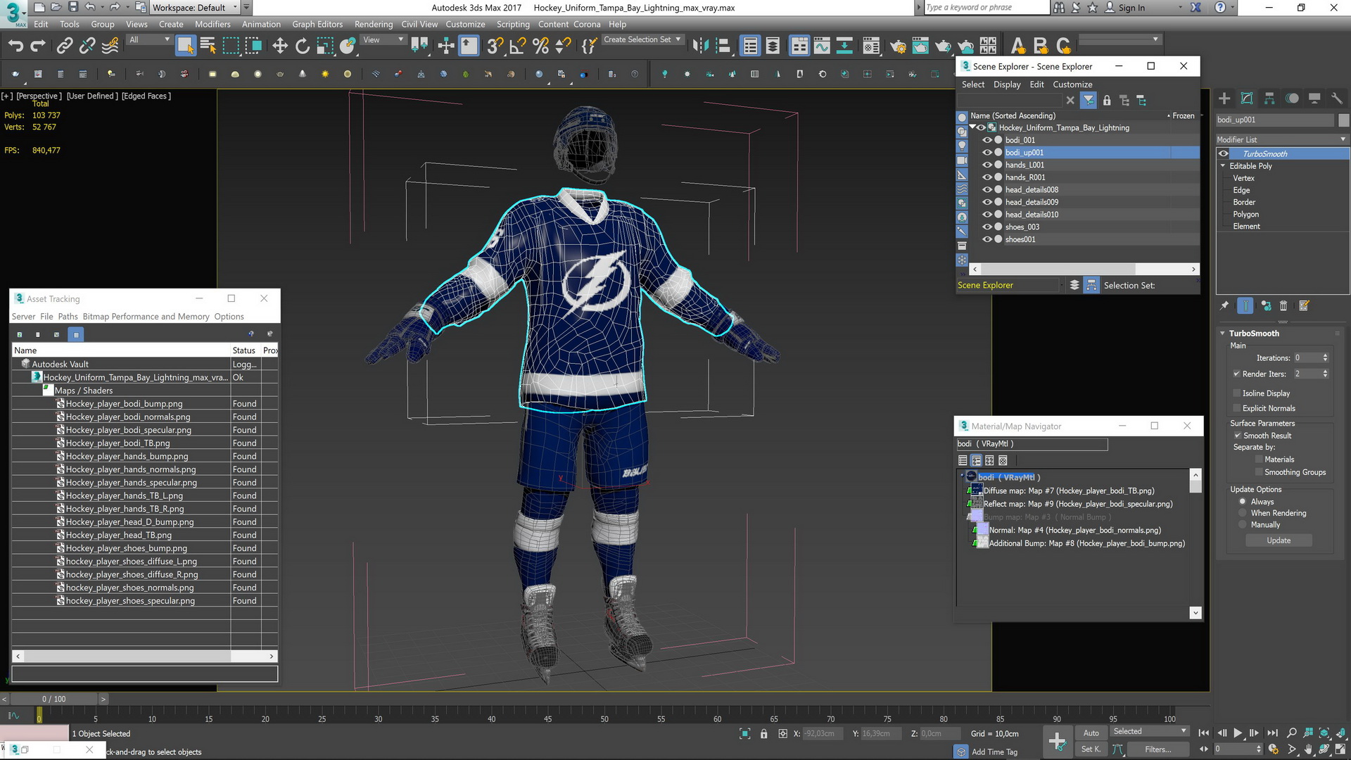 Hockey Uniform Tampa Bay Lightning 3D model