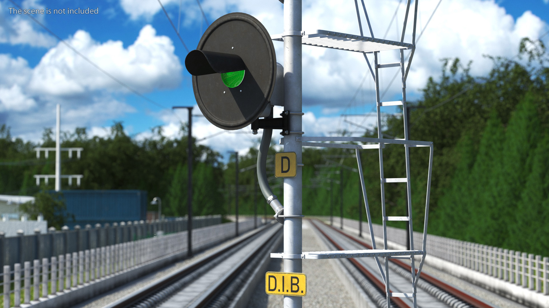 Searchlight Railroad Signal Double 3D model