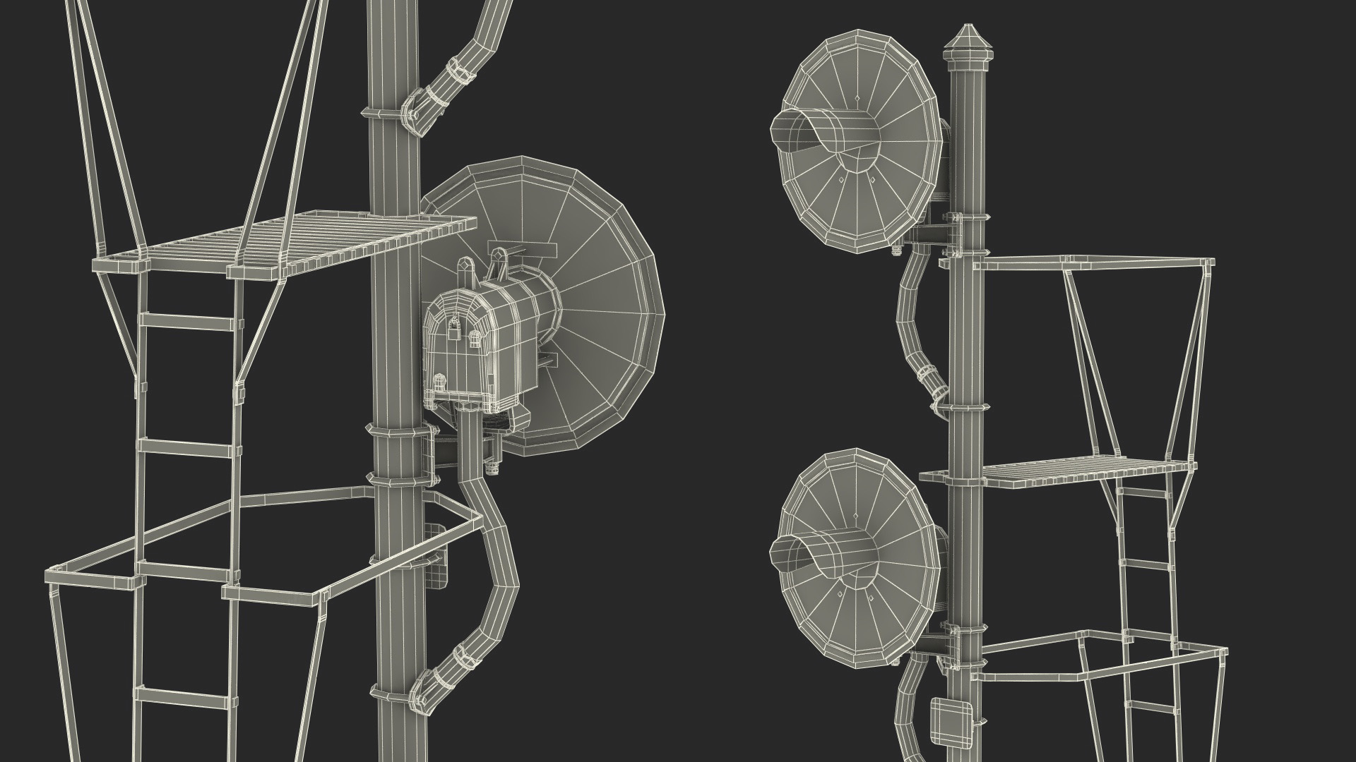 Searchlight Railroad Signal Double 3D model