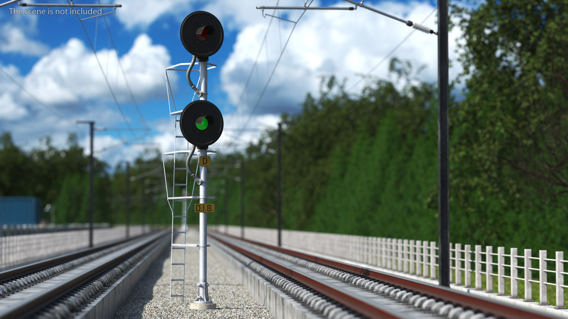 Searchlight Railroad Signal Double 3D model