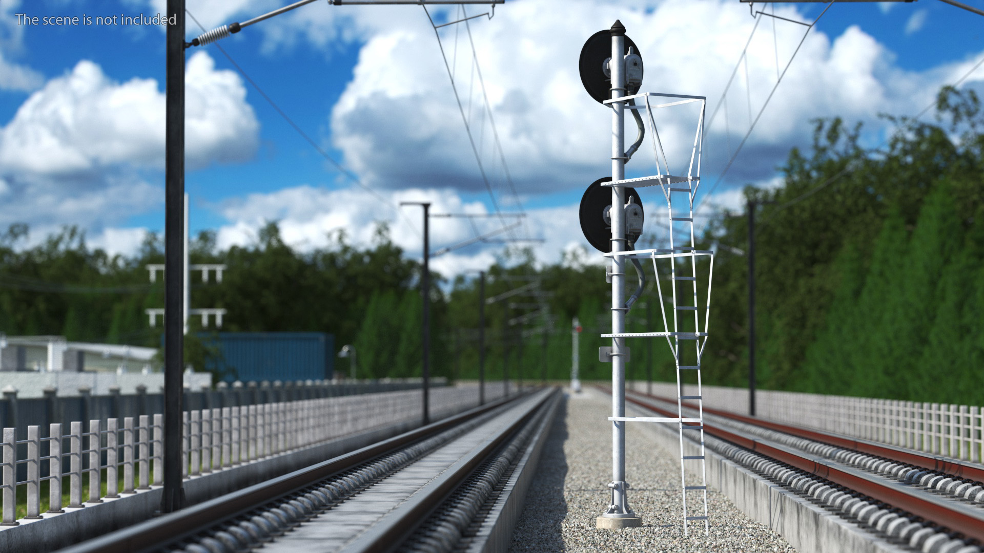 Searchlight Railroad Signal Double 3D model