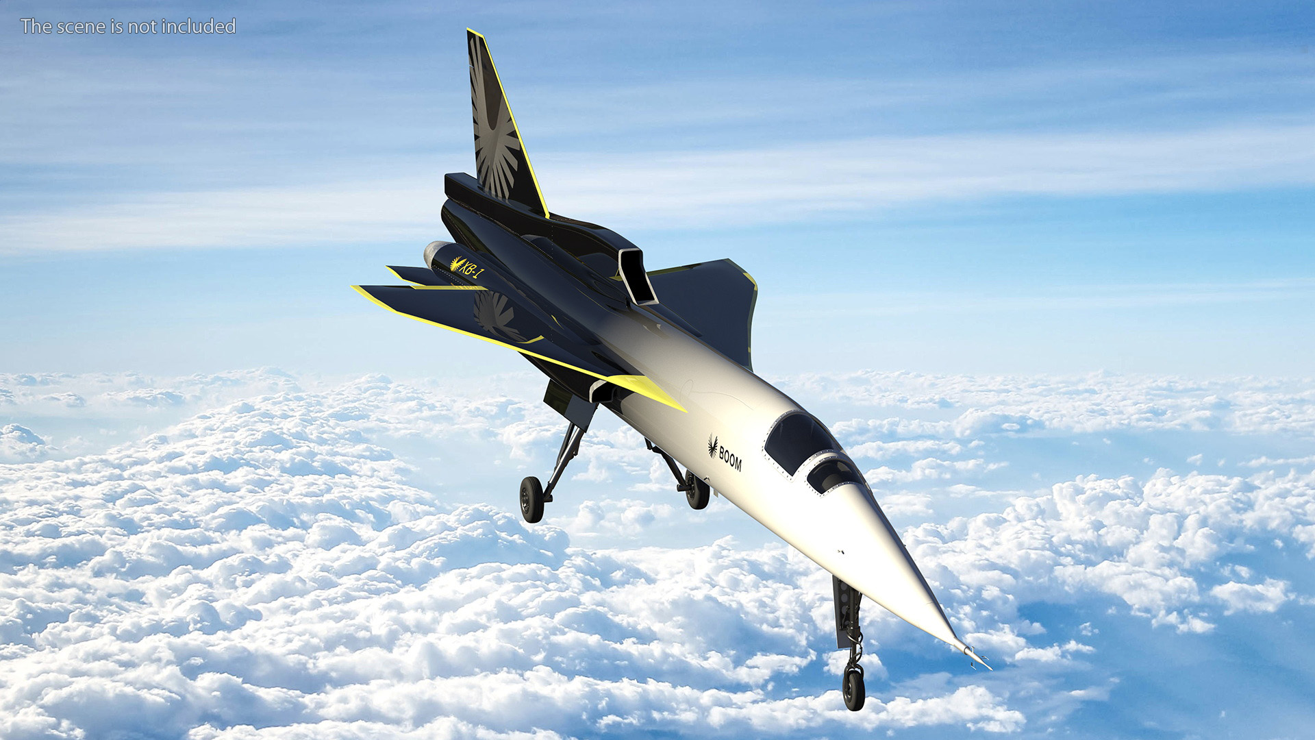 3D Experimental Supersonic Aircraft Boom XB-1 Rigged for Maya model