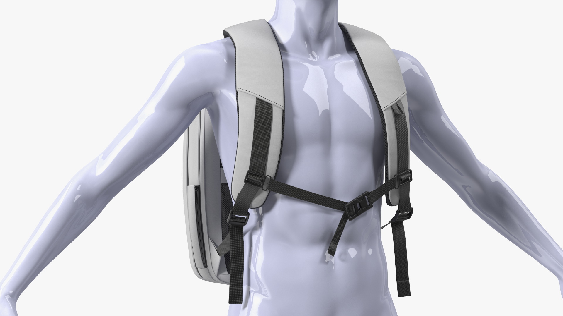 Anti-theft Laptop Backpack Grey on Mannequin 3D model