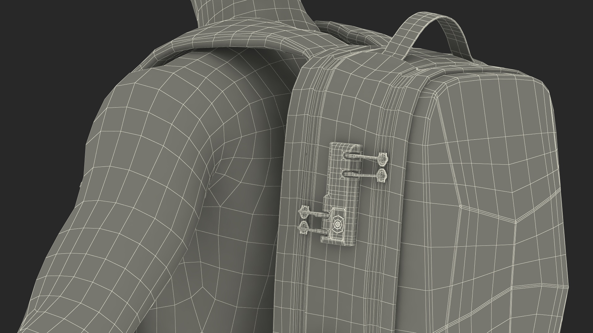 Anti-theft Laptop Backpack Grey on Mannequin 3D model