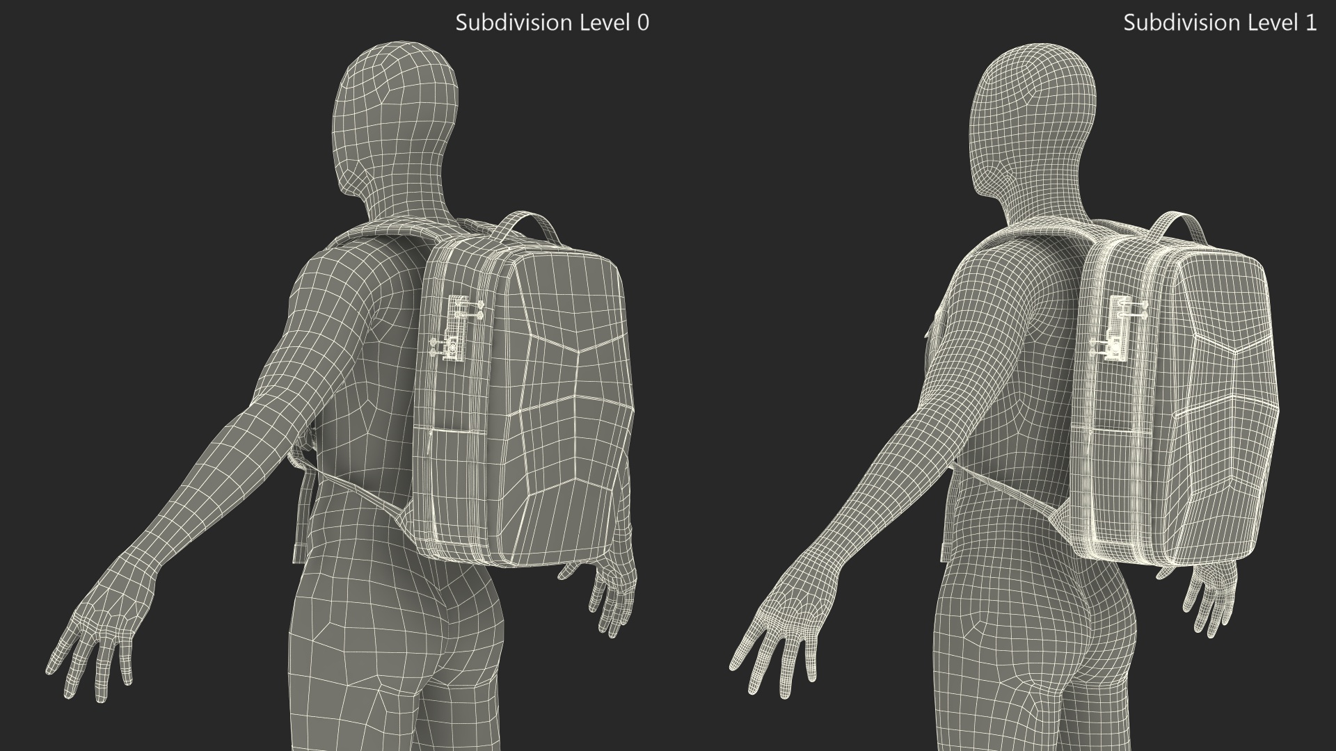 Anti-theft Laptop Backpack Grey on Mannequin 3D model