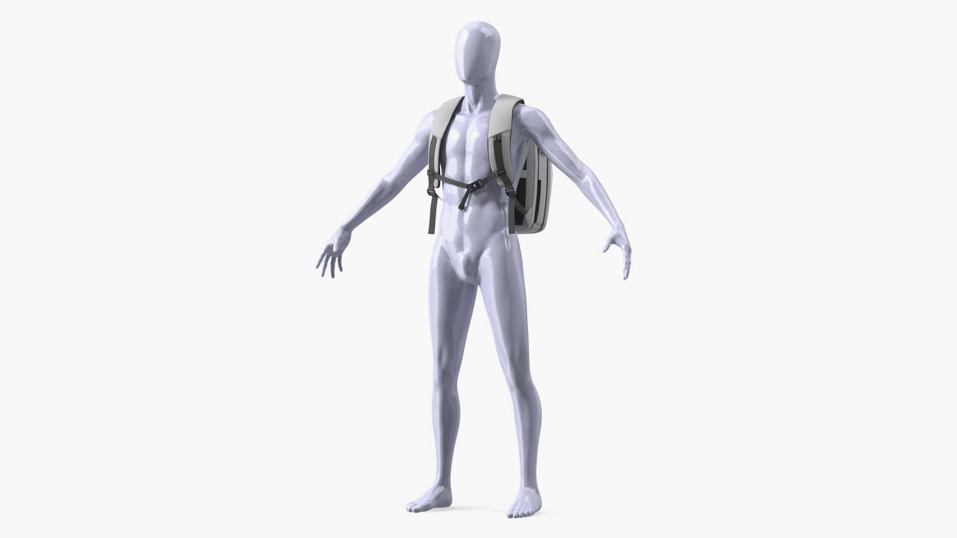 Anti-theft Laptop Backpack Grey on Mannequin 3D model