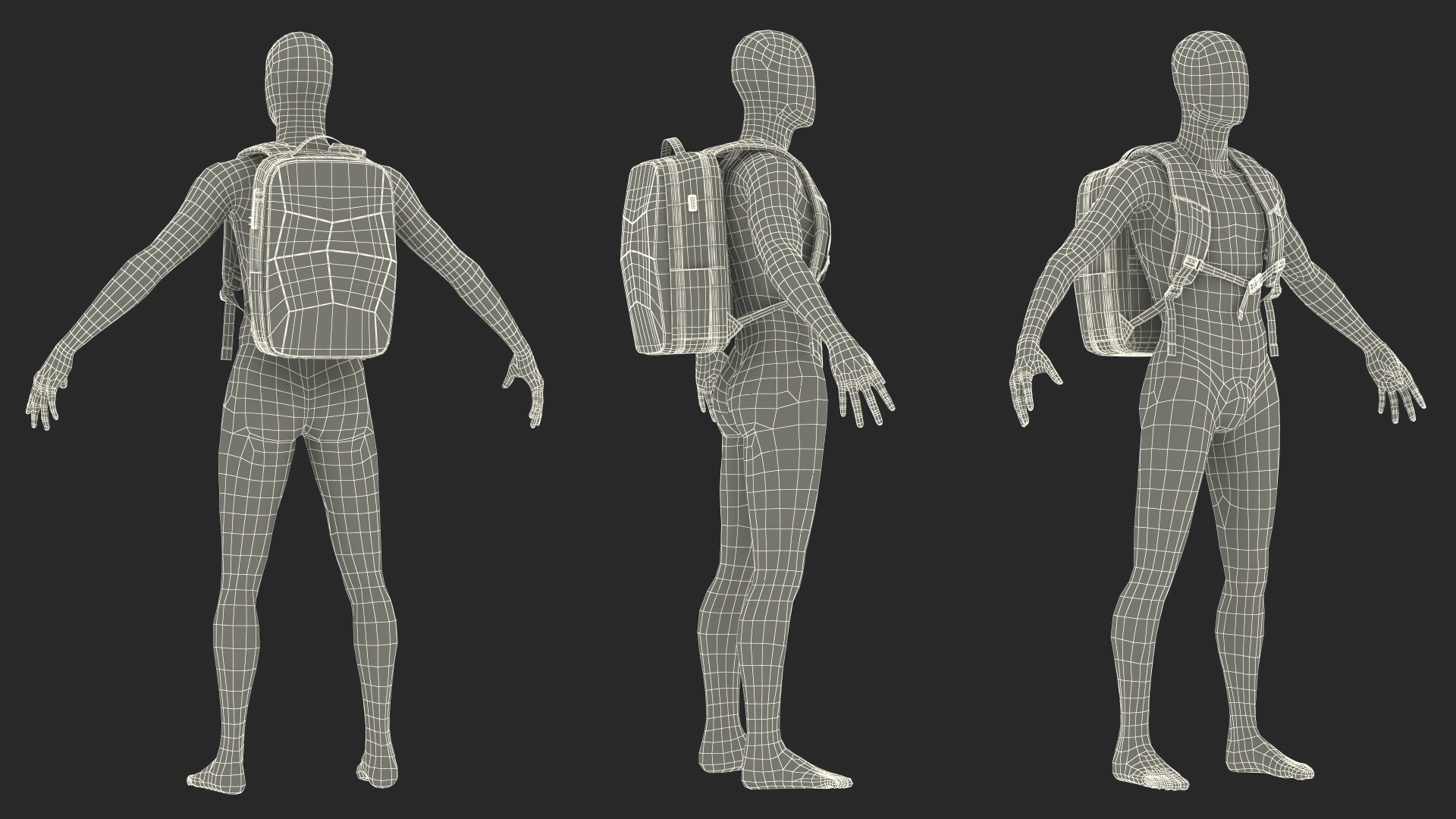 Anti-theft Laptop Backpack Grey on Mannequin 3D model