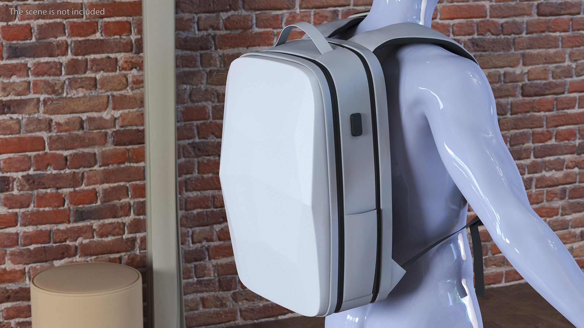 Anti-theft Laptop Backpack Grey on Mannequin 3D model