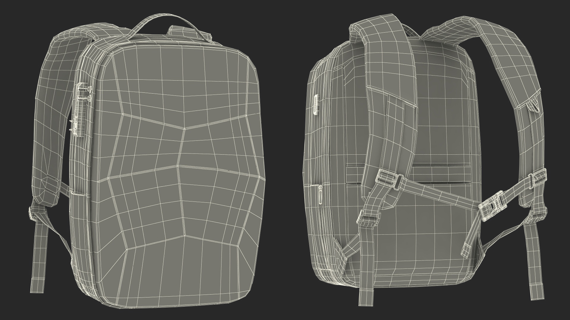 Anti-theft Laptop Backpack Grey on Mannequin 3D model