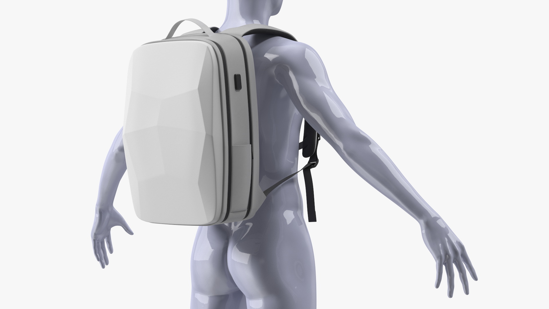 Anti-theft Laptop Backpack Grey on Mannequin 3D model