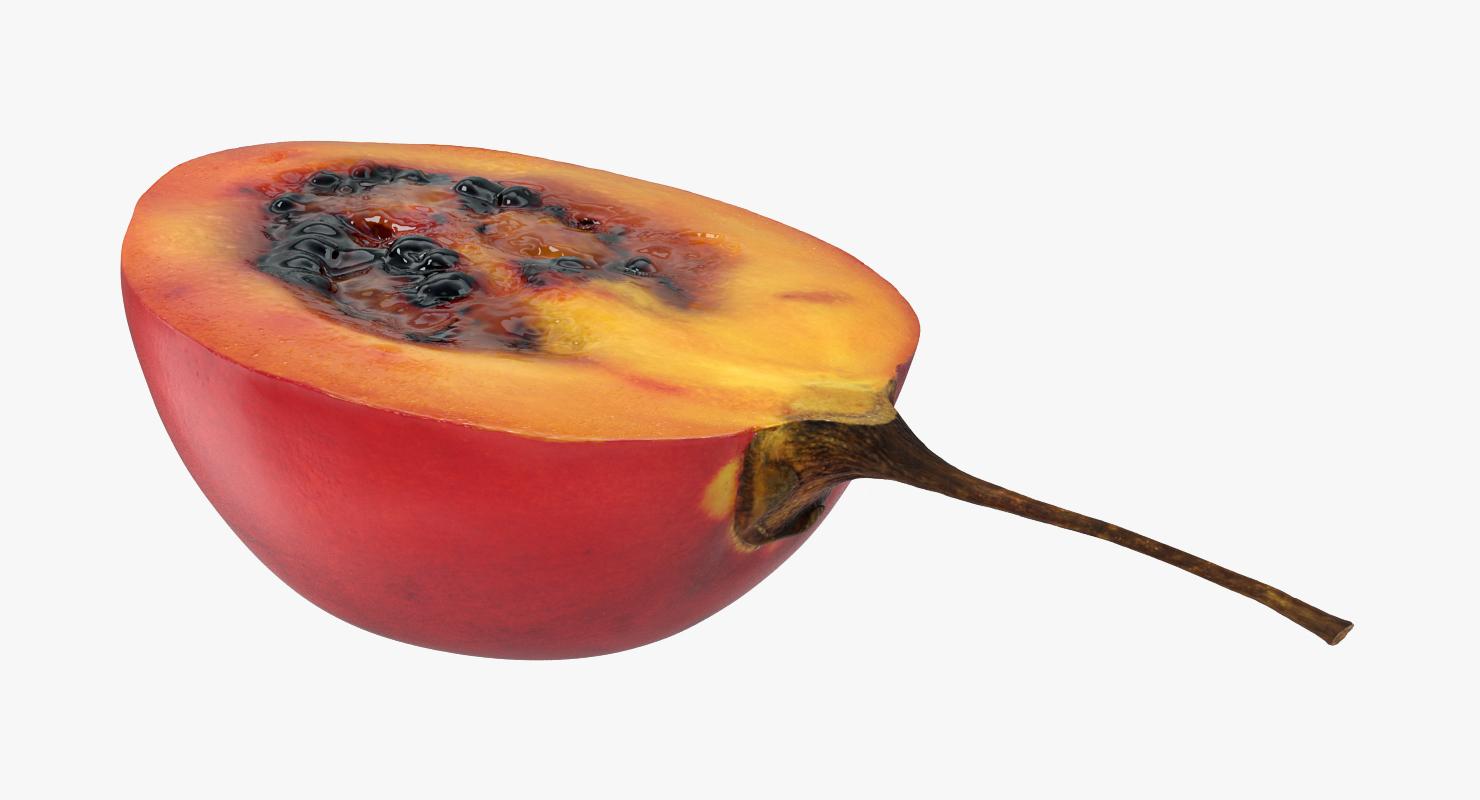 Tree Tomato Tamarillo Whole Half 3D