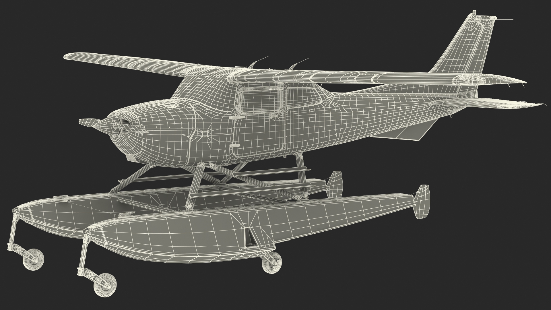 3D Four Seat Seaplane model