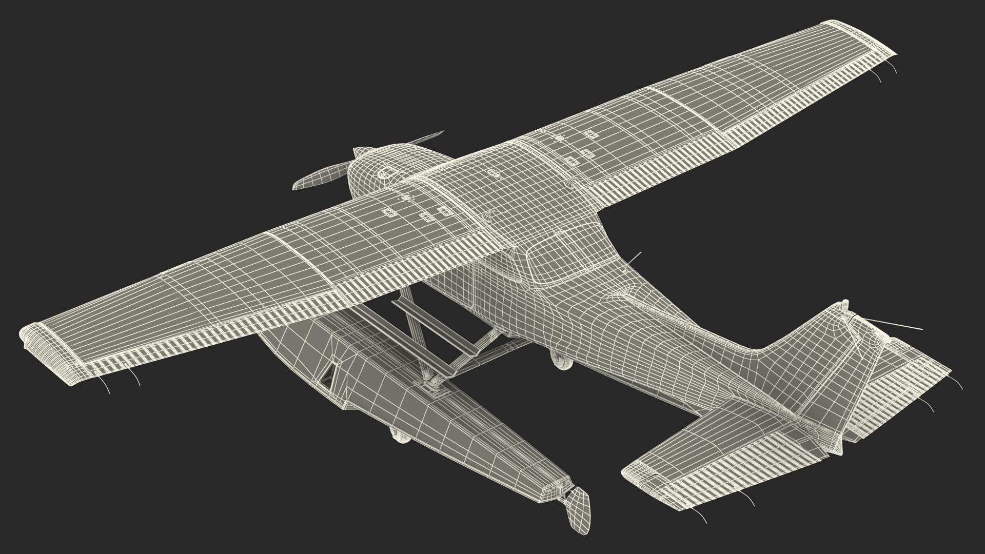 3D Four Seat Seaplane model