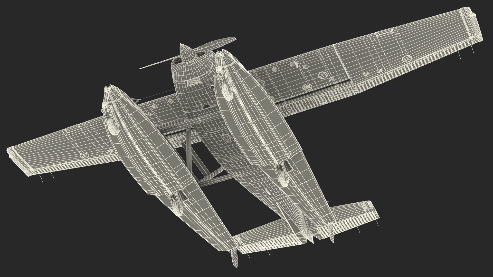 3D Four Seat Seaplane model