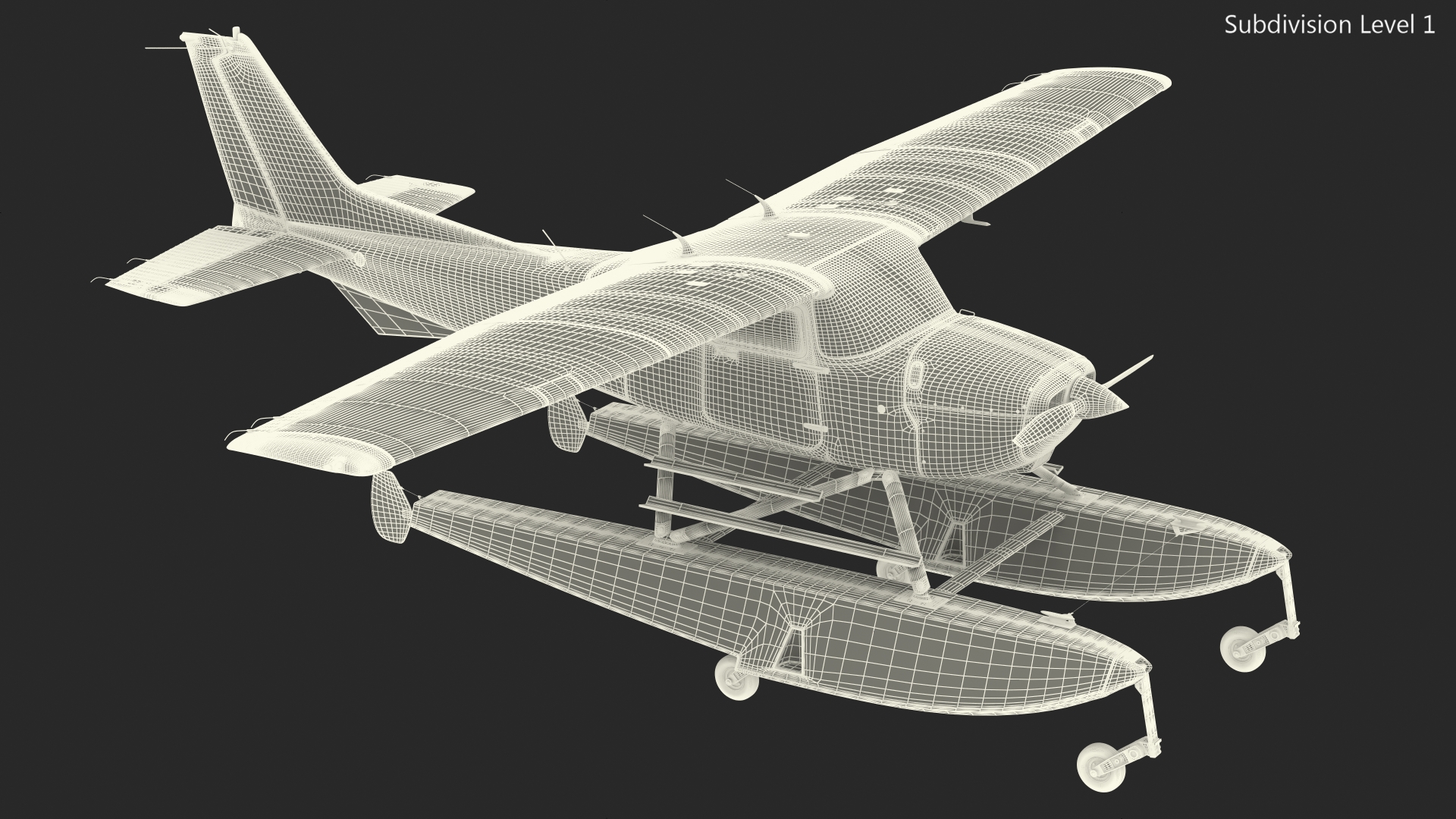 3D Four Seat Seaplane model