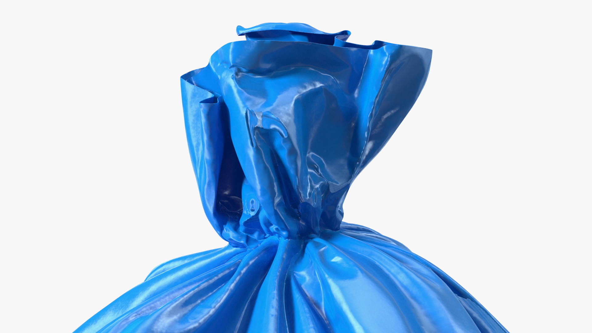 Tied Closed Blue Rubbish Bag Small 3D model