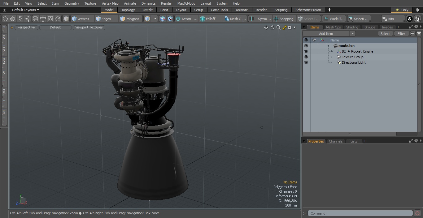 3D BE-4 Rocket Engine model