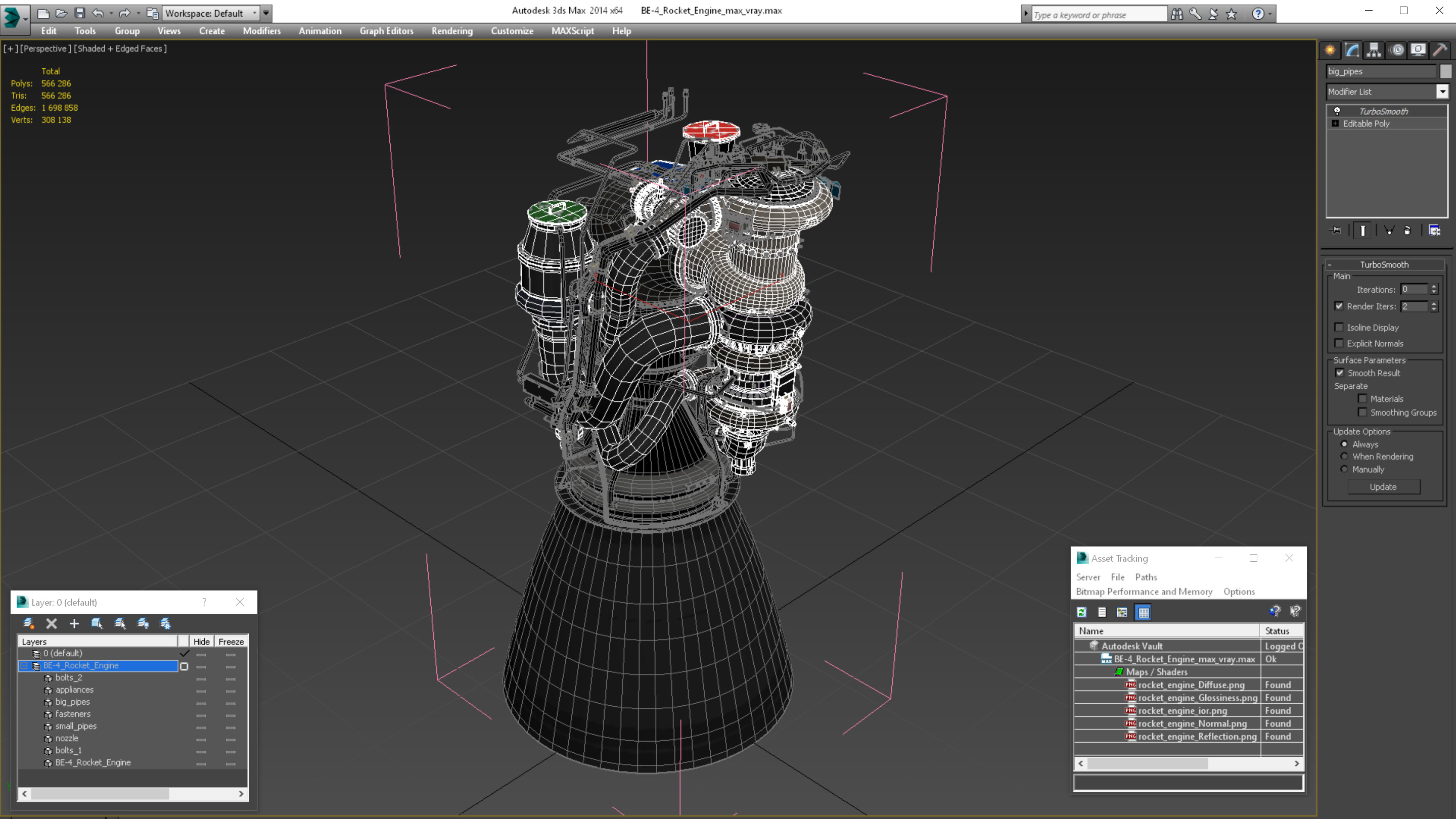 3D BE-4 Rocket Engine model