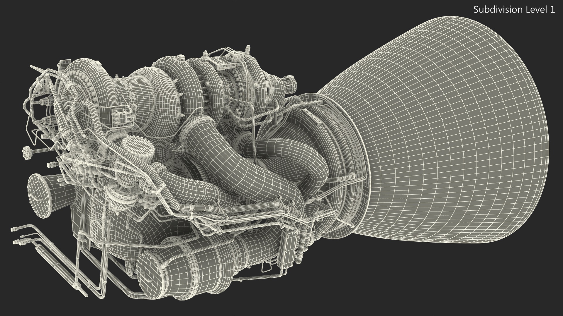 3D BE-4 Rocket Engine model