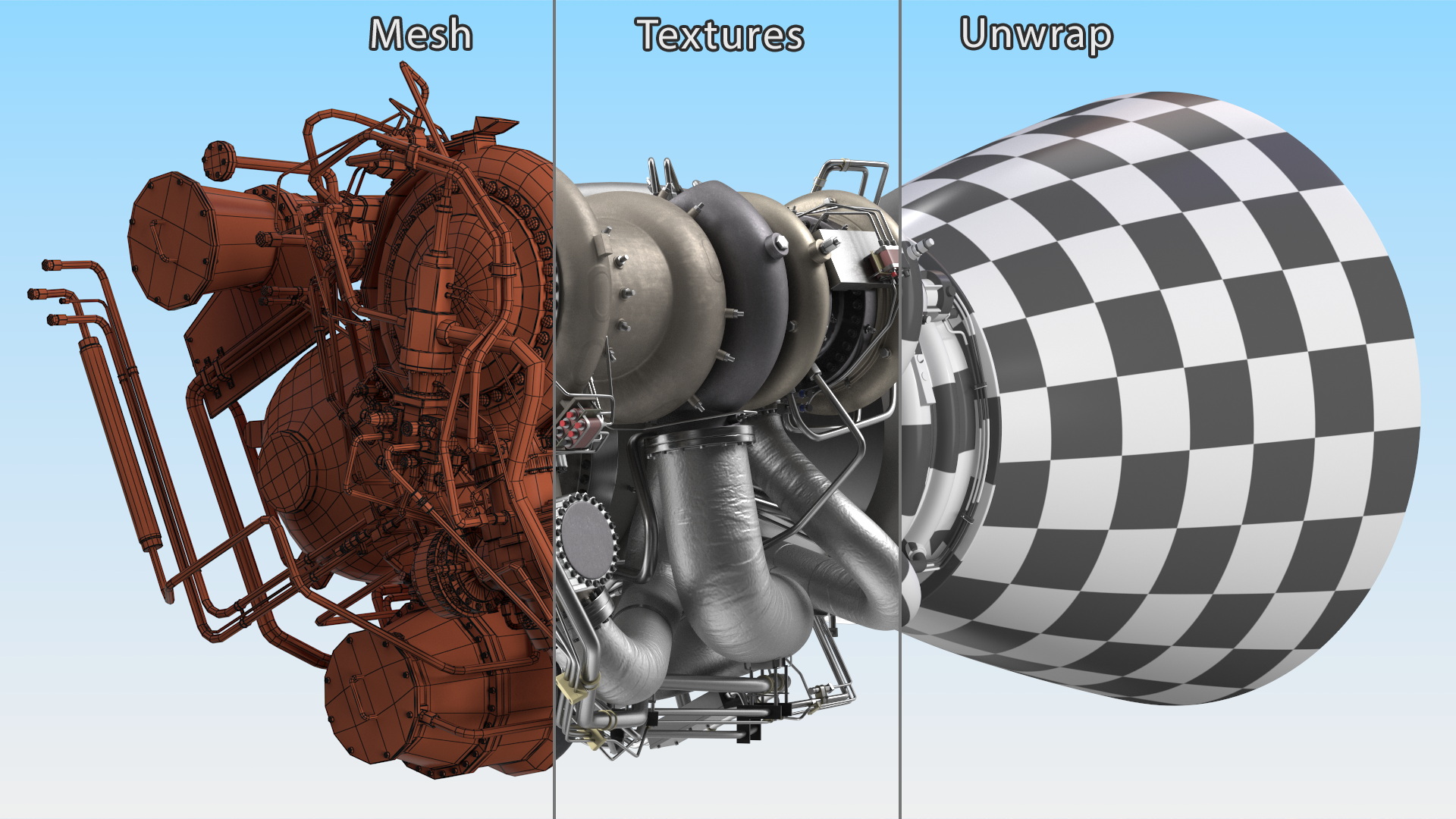 3D BE-4 Rocket Engine model