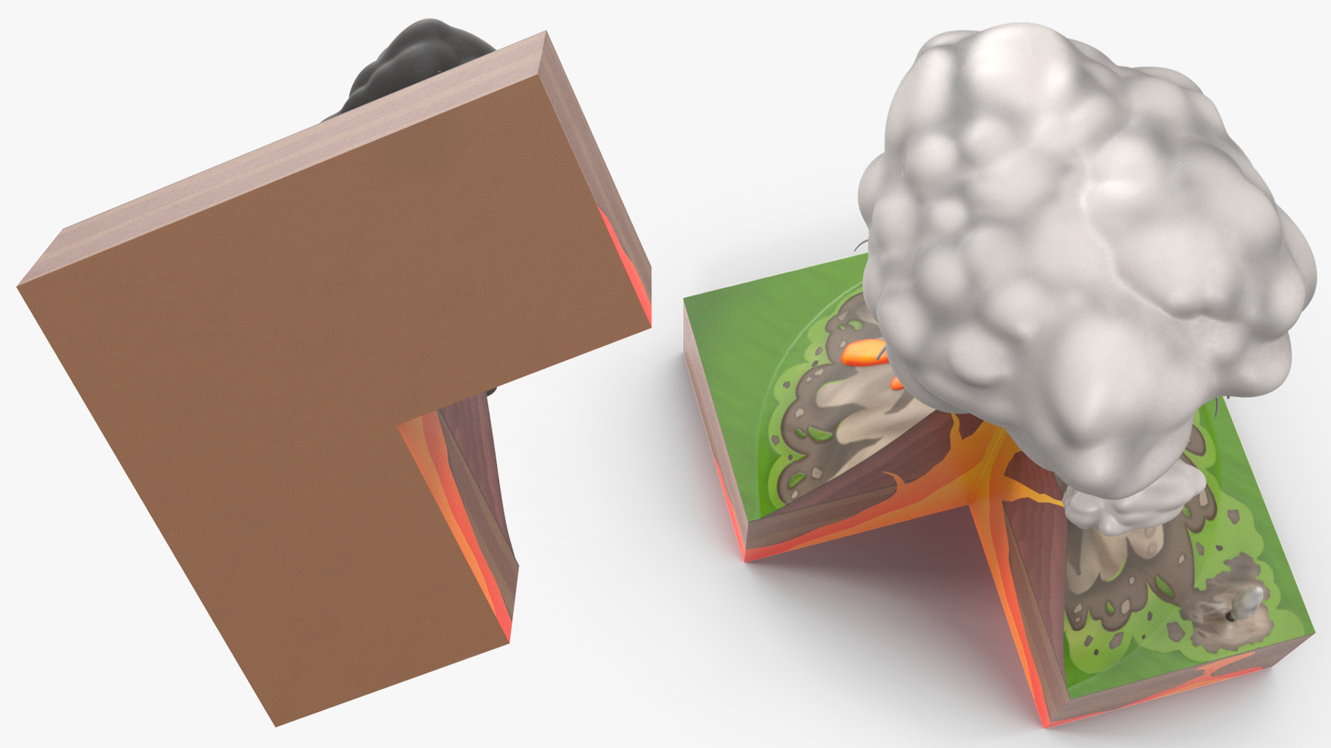 Cross Section of Volcano 3D model