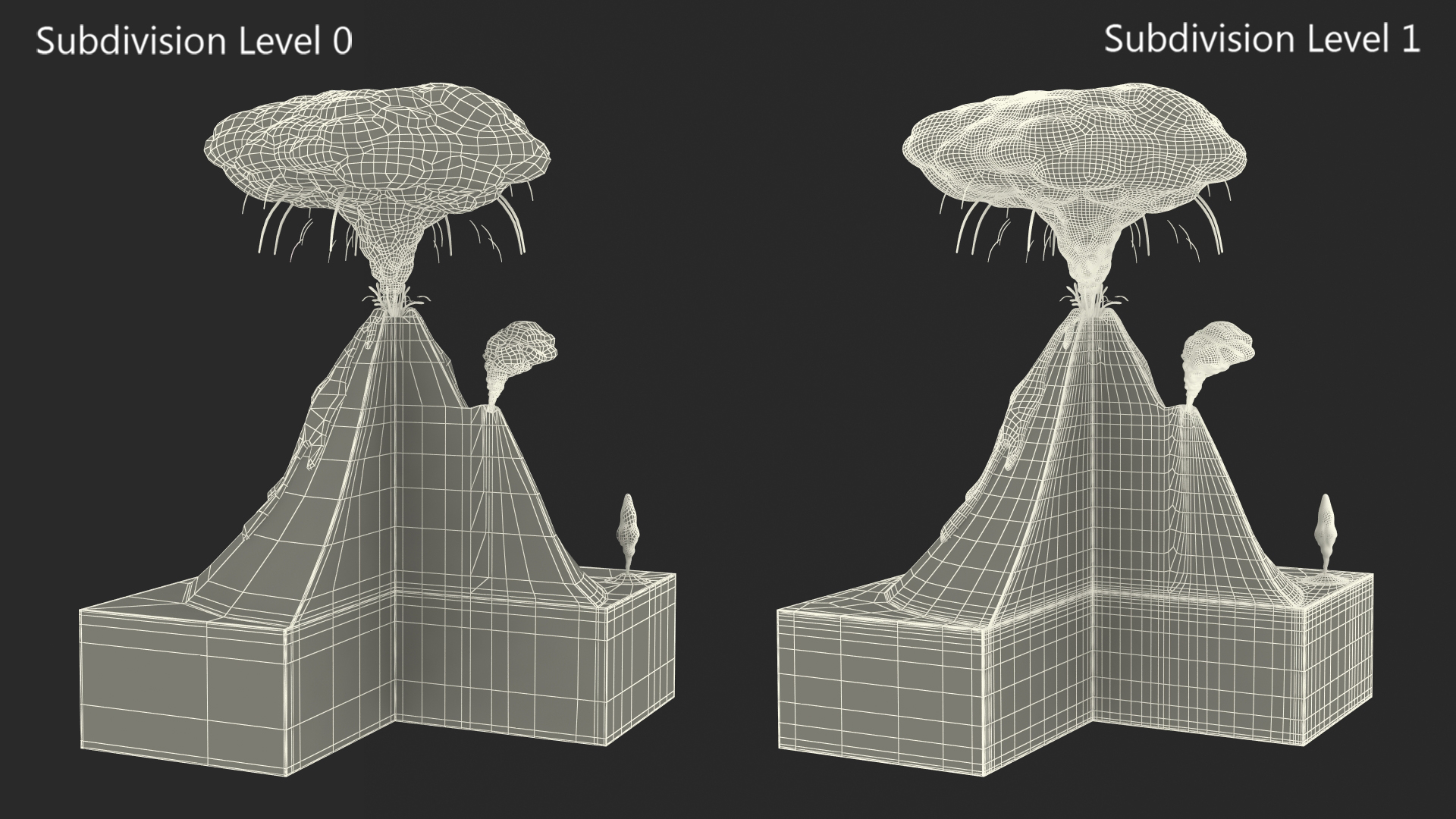 Cross Section of Volcano 3D model