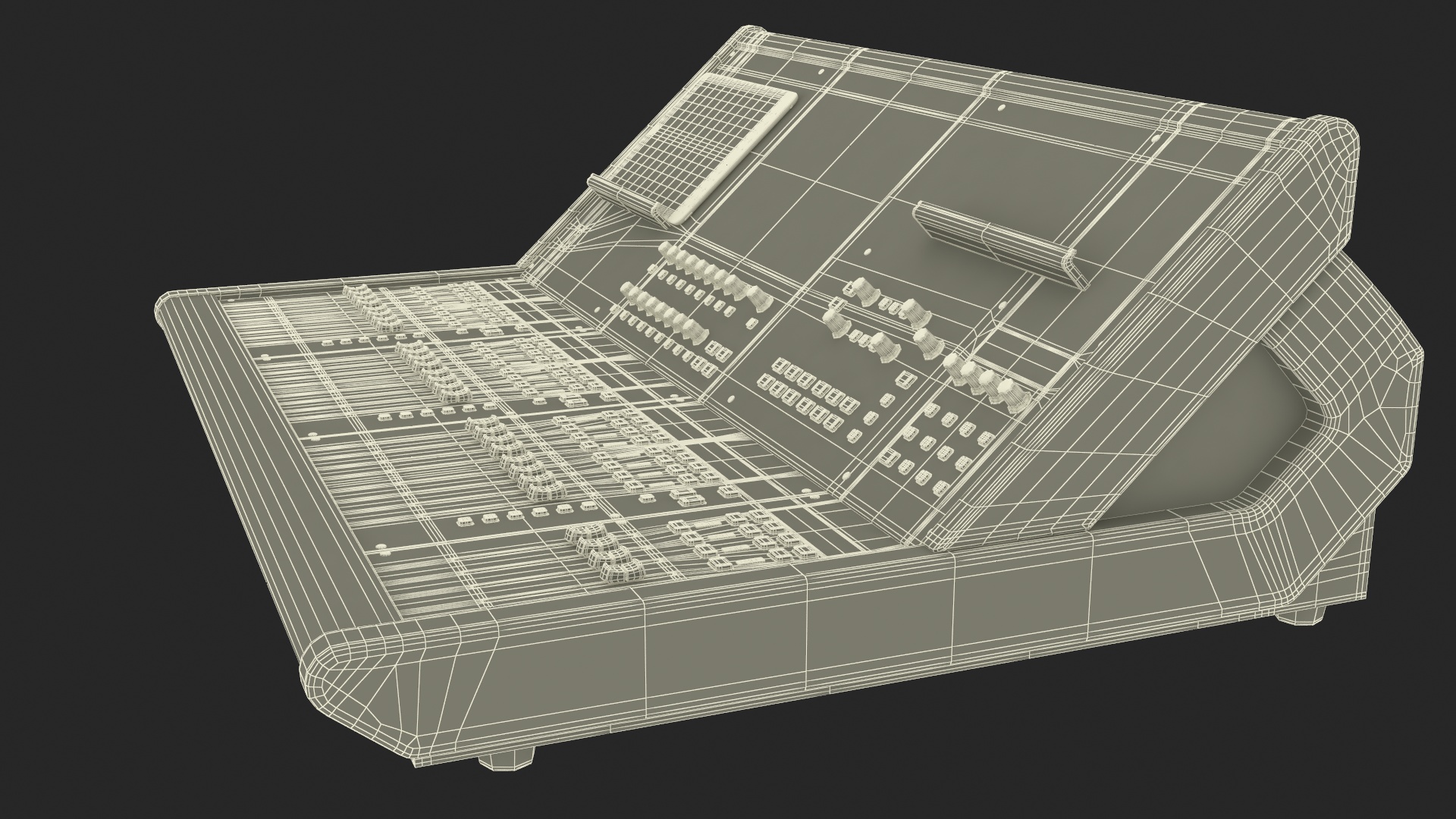 Live Mixing Console Grey Lights On 3D model