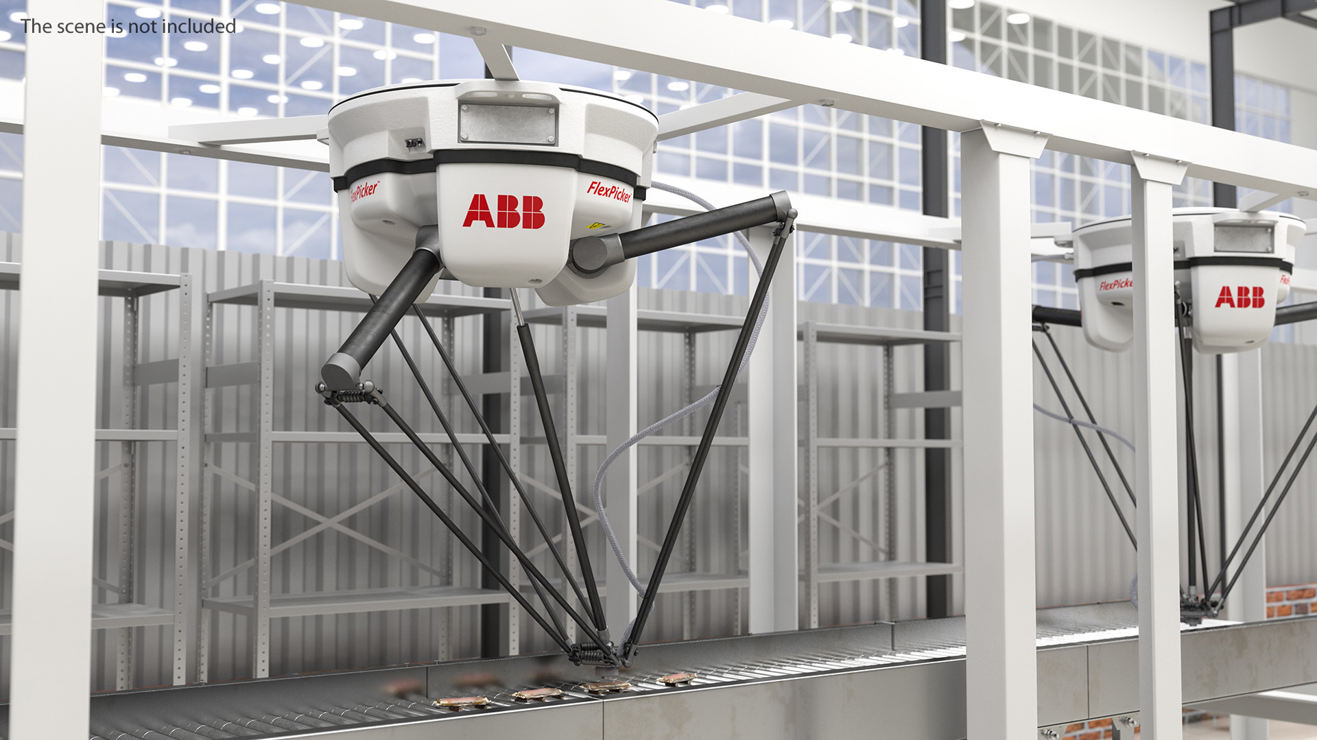 Parallel Robot ABB IRB 360 Flexpicker rigged 3D model