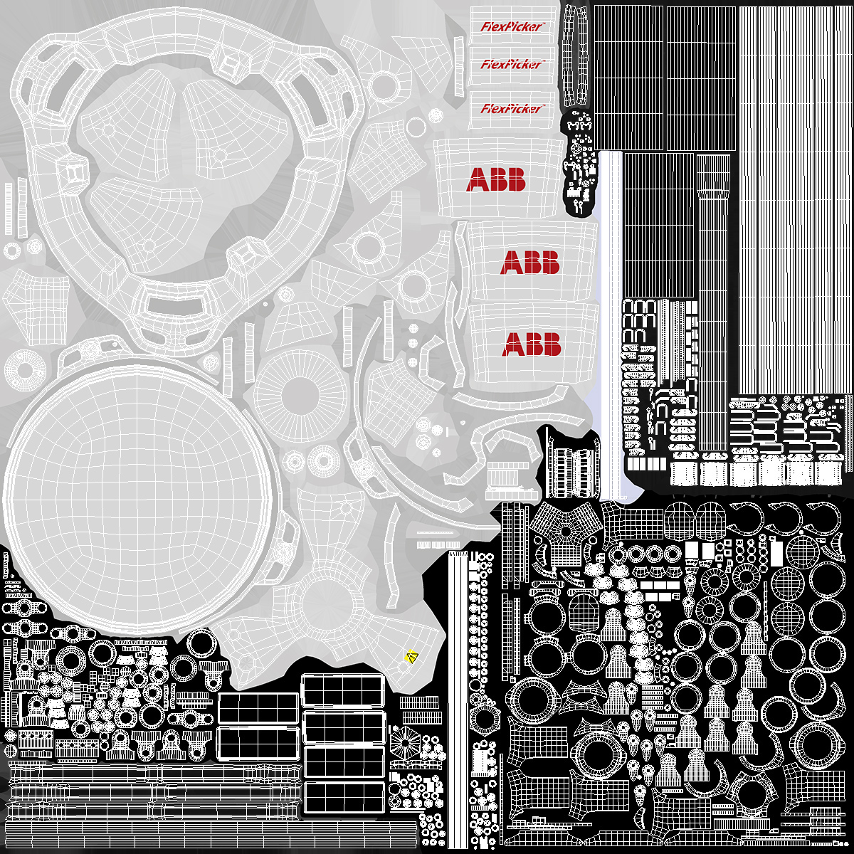 Parallel Robot ABB IRB 360 Flexpicker rigged 3D model